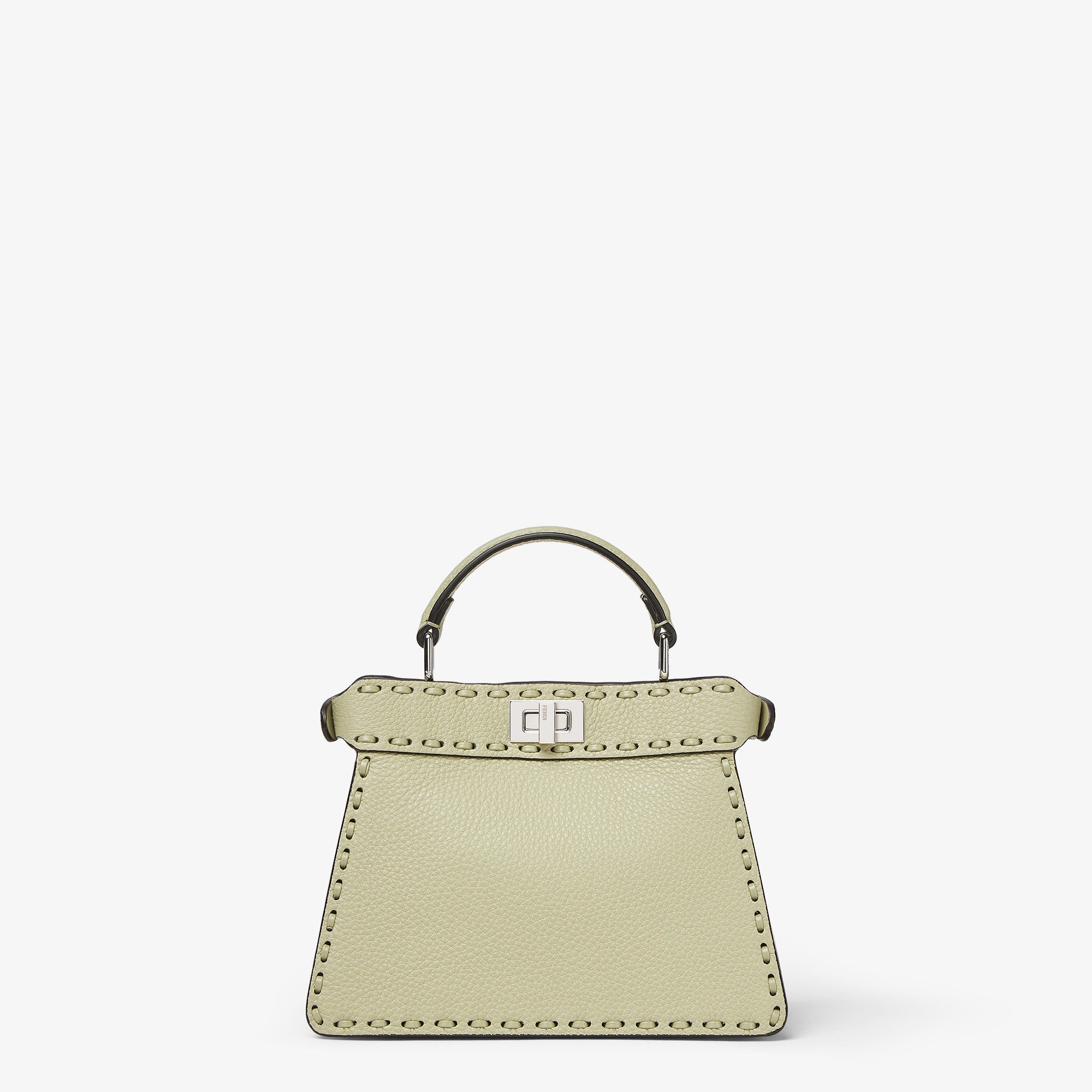 Peekaboo ISeeU Petite Sage green Selleria bag with 306 hand-sewn topstitches