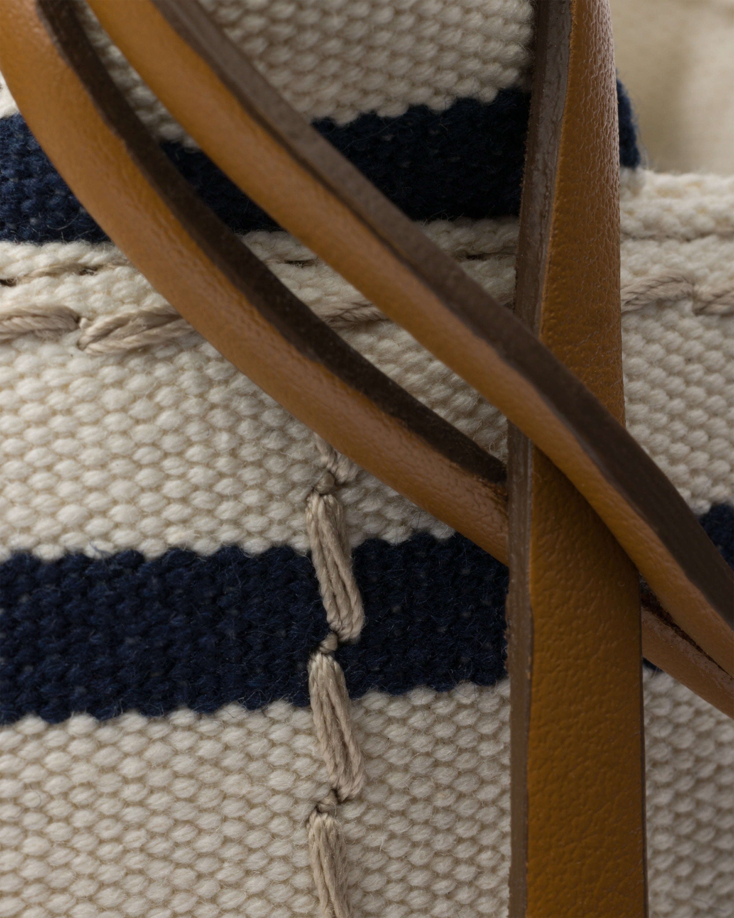 Prada Jardinière striped cotton canvas mini-bag Ivory/Blue