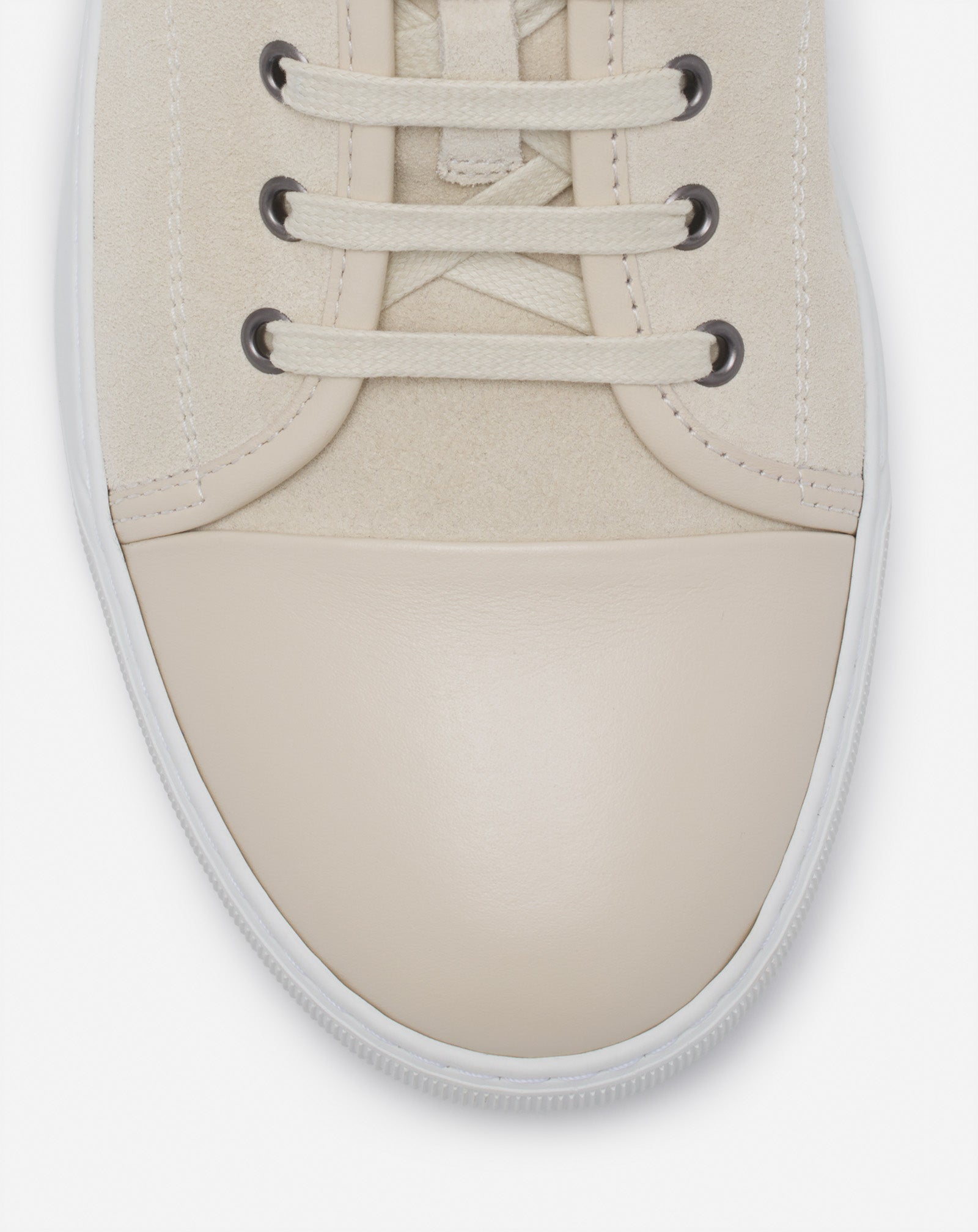 DBB1 LEATHER AND SUEDE SNEAKERS - VANILLE