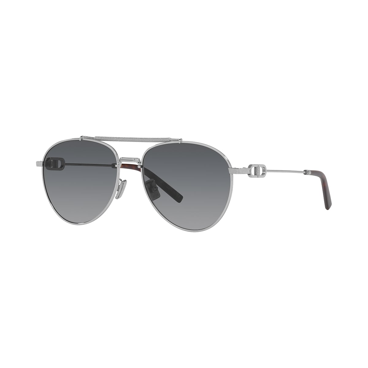 DIOR CD Link R1U Silver Shiny - Men Luxury Sunglasses, Grey Grad Lens