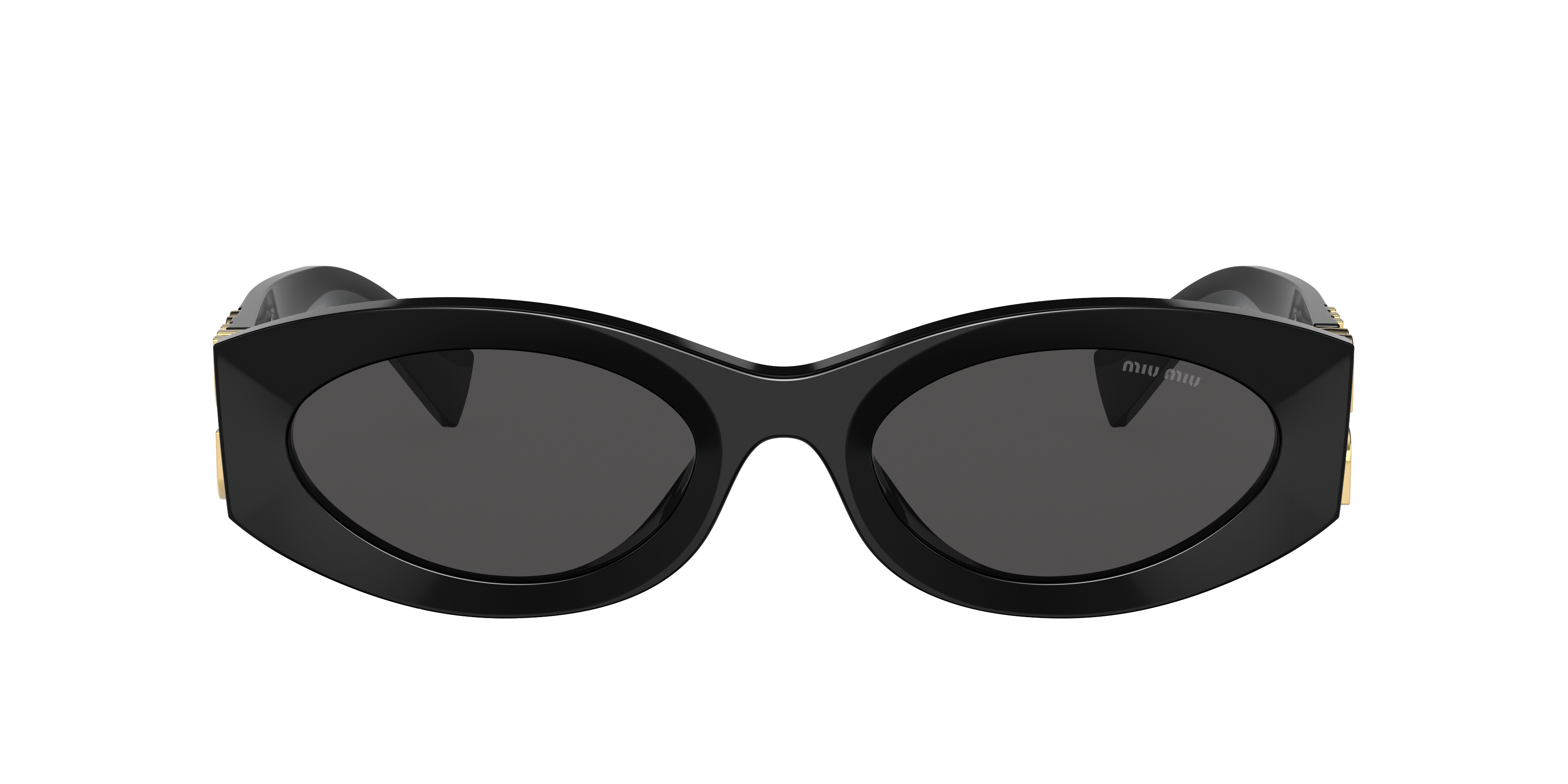 MIU MIU MU 11WS Black - Women Luxury Sunglasses, Dark Grey Lens