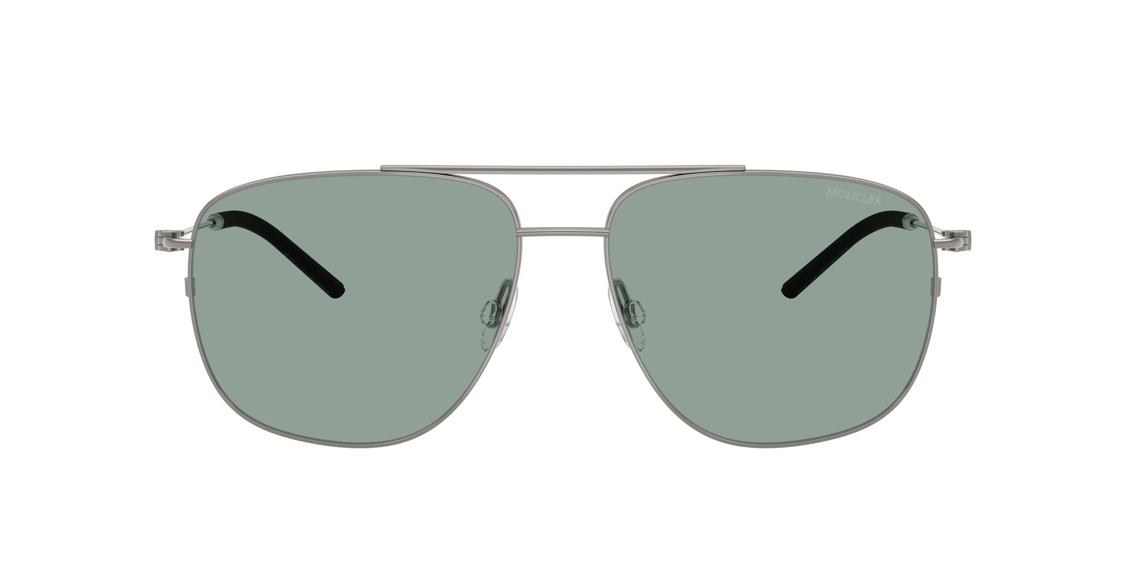 MONCLER ME4004 Alumni Shiny Gunmetal - Unisex Sunglasses, Petrol Green Lens
