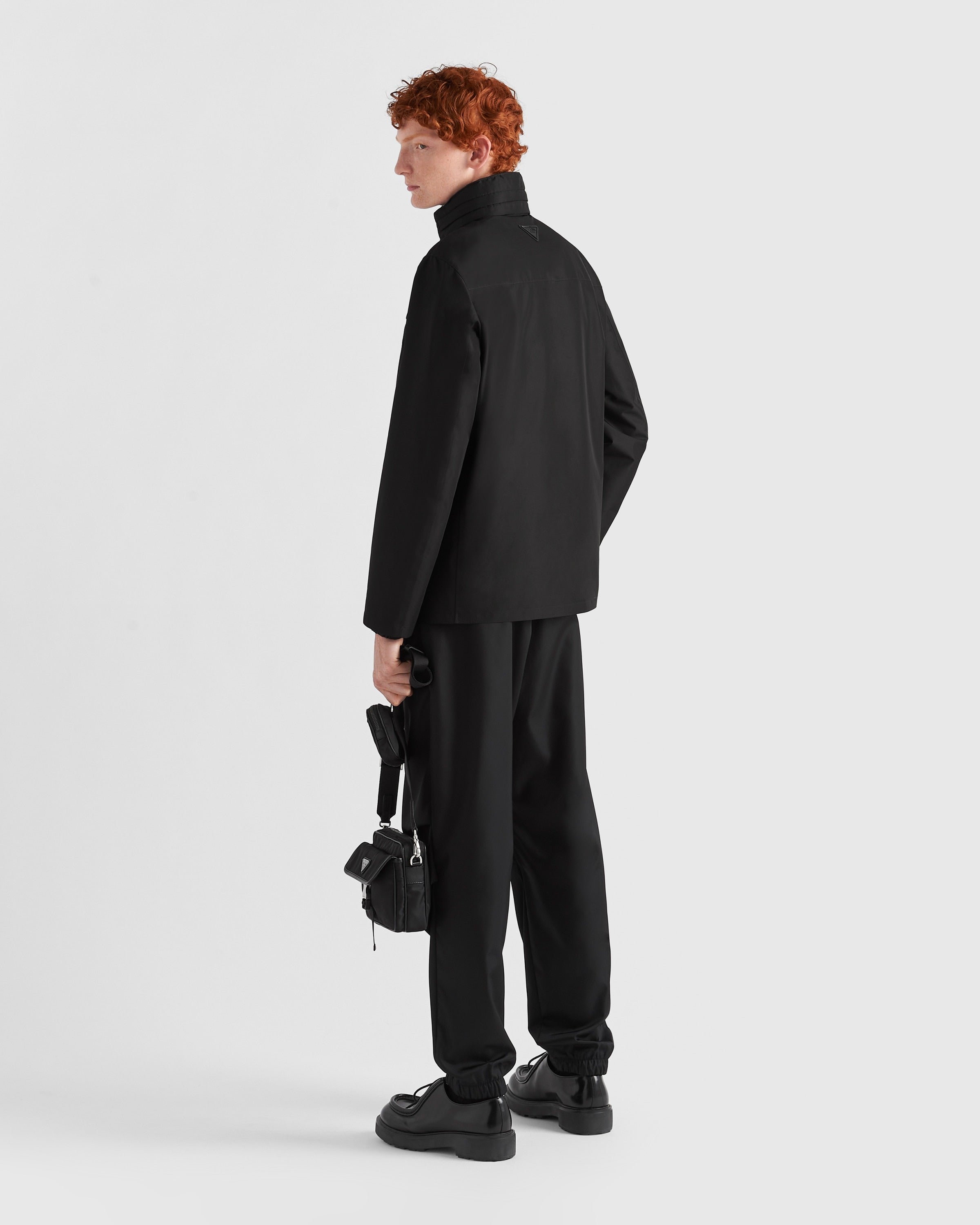 Technical fabric blouson jacket Black
