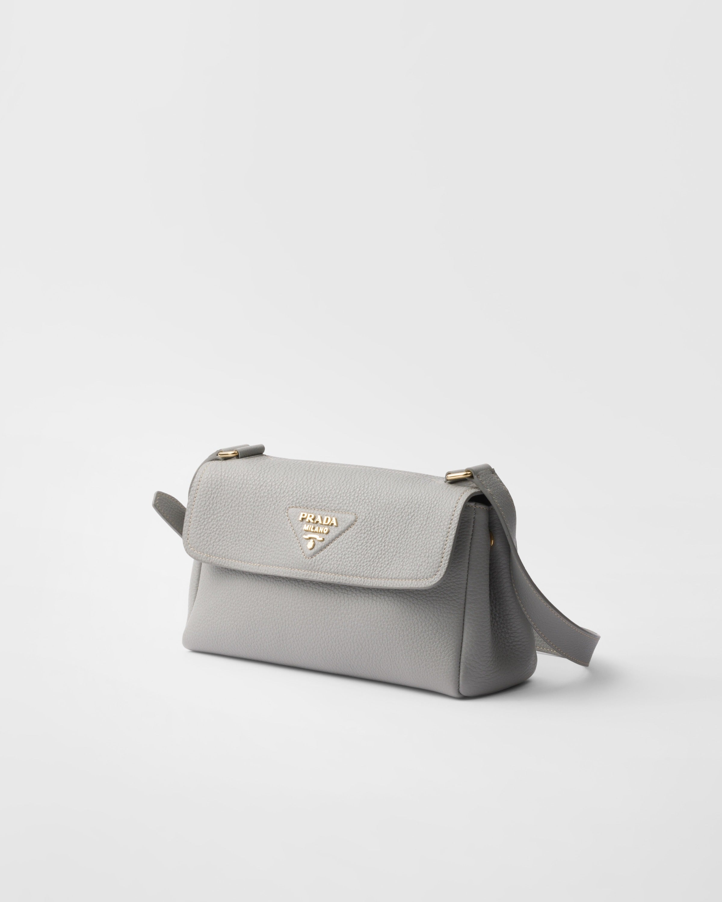 Small leather shoulder bag Granite Gray