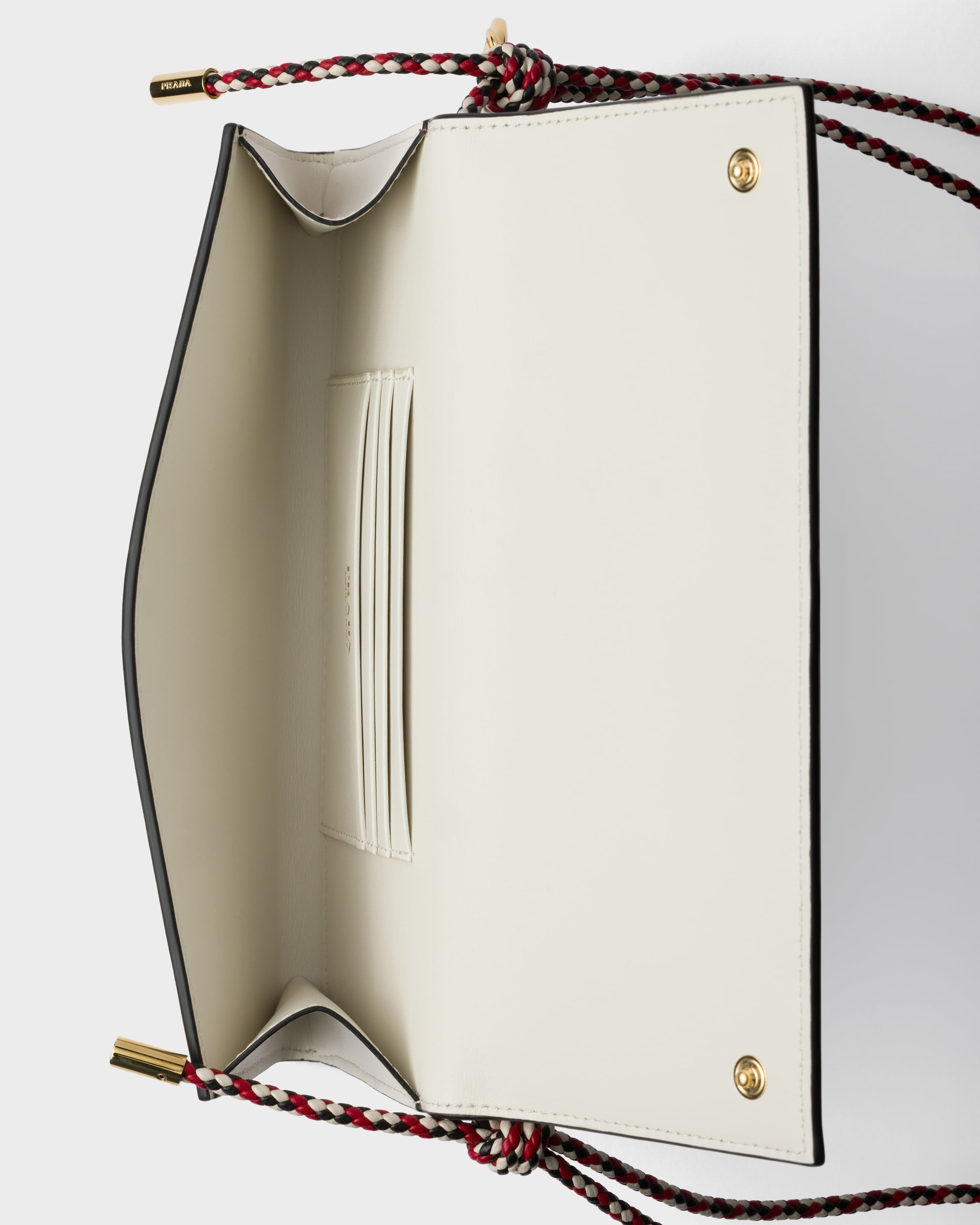 Wallet with leather shoulder strap White