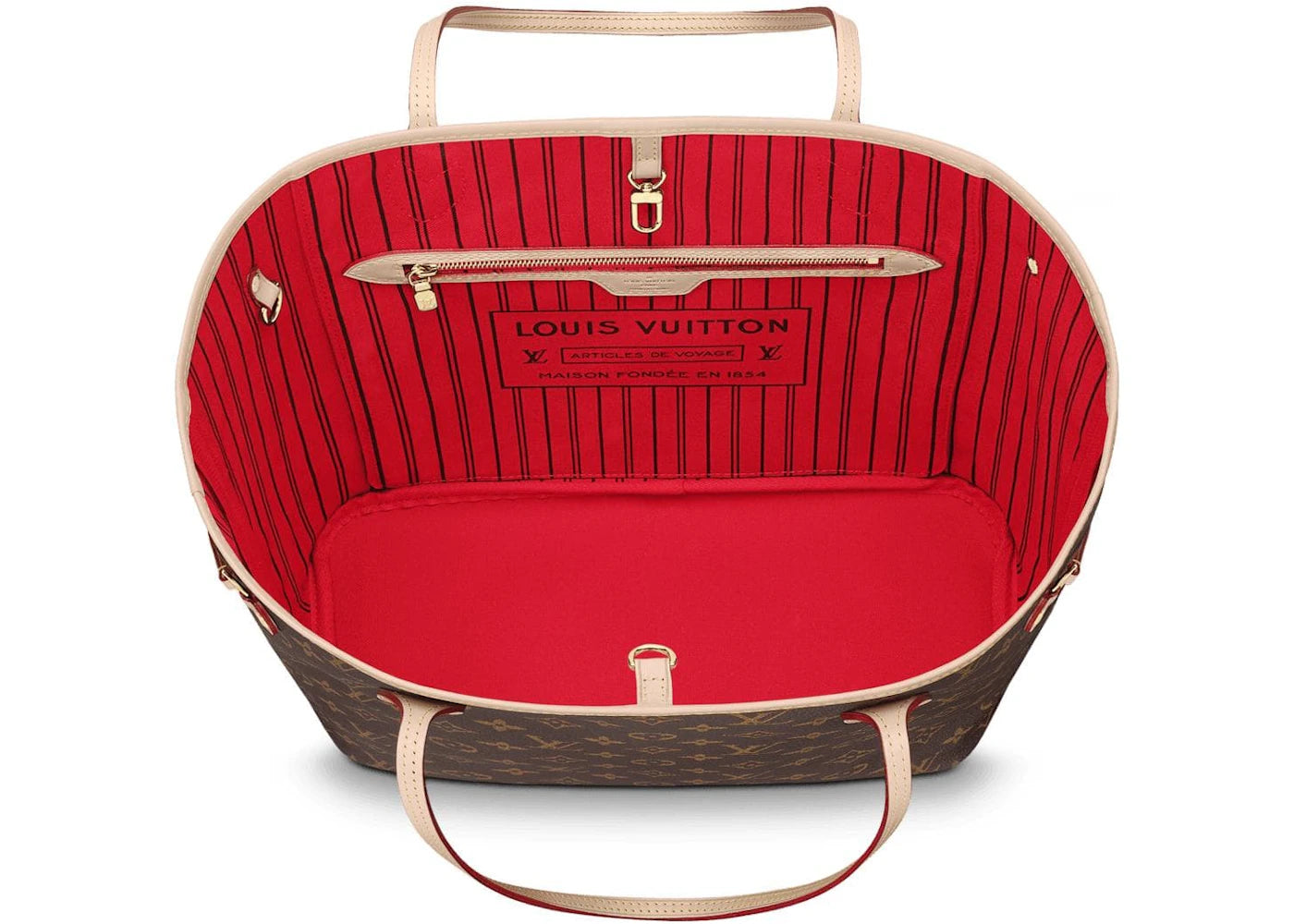 Louis Vuitton Neverfull Monogram MM Cerise Lining