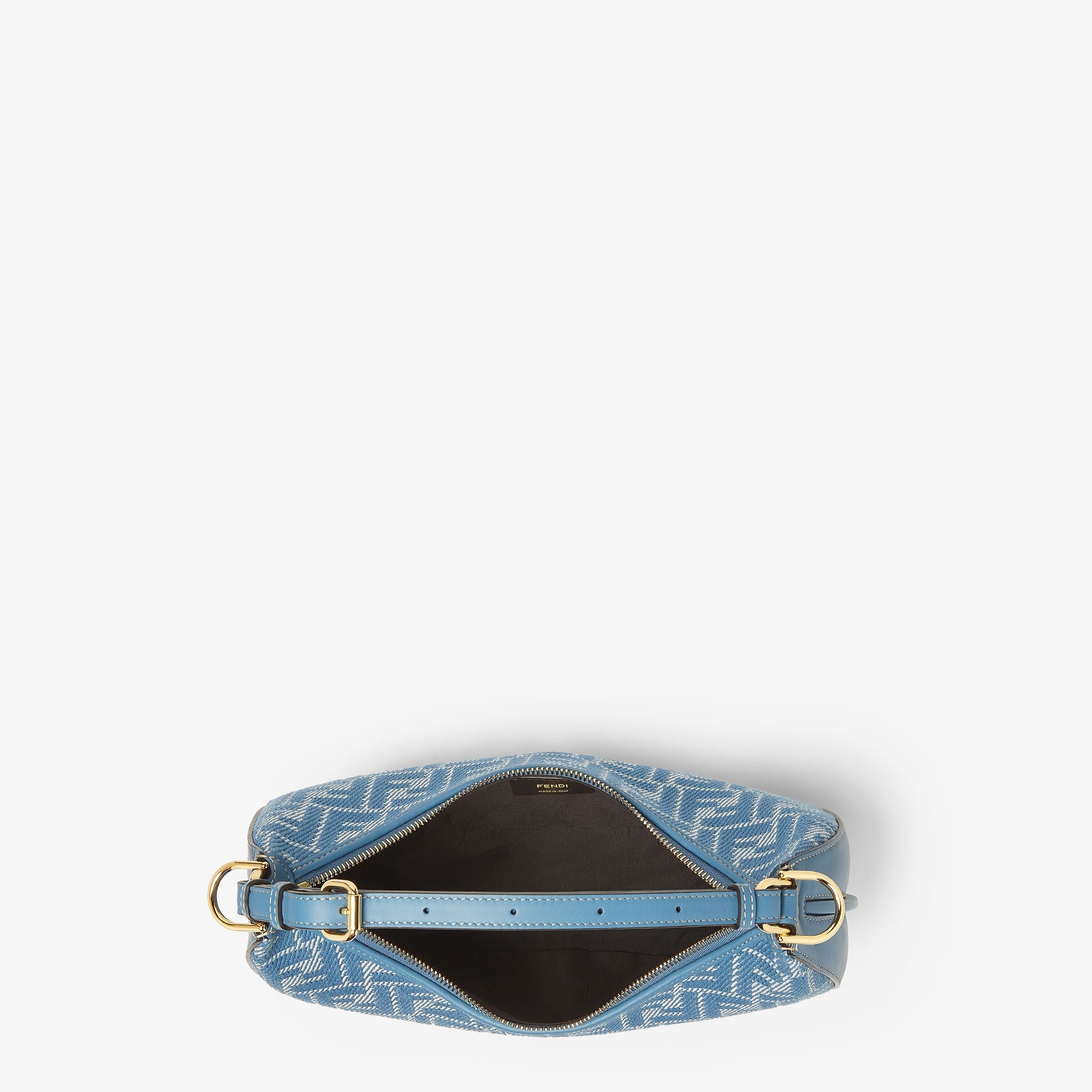 Fendigraphy Small Blue denim-effect FF jacquard bag
