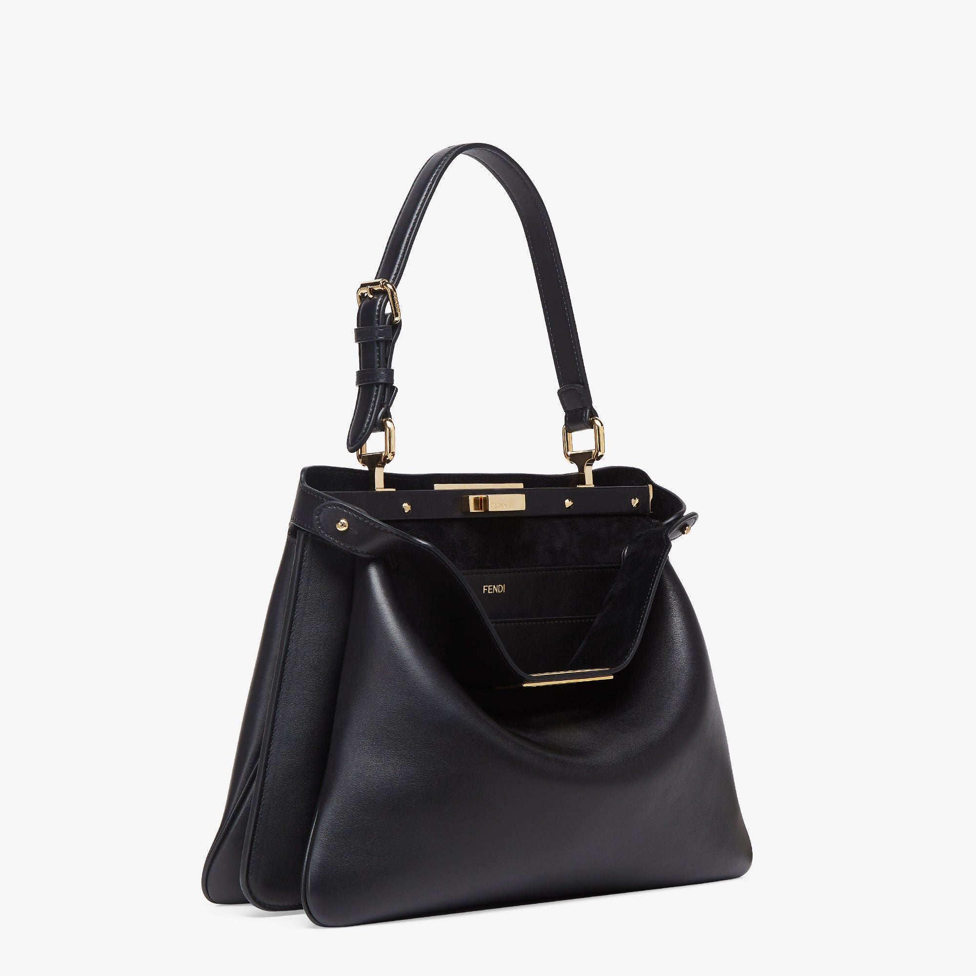 Peekaboo Soft Medium Black leather bag