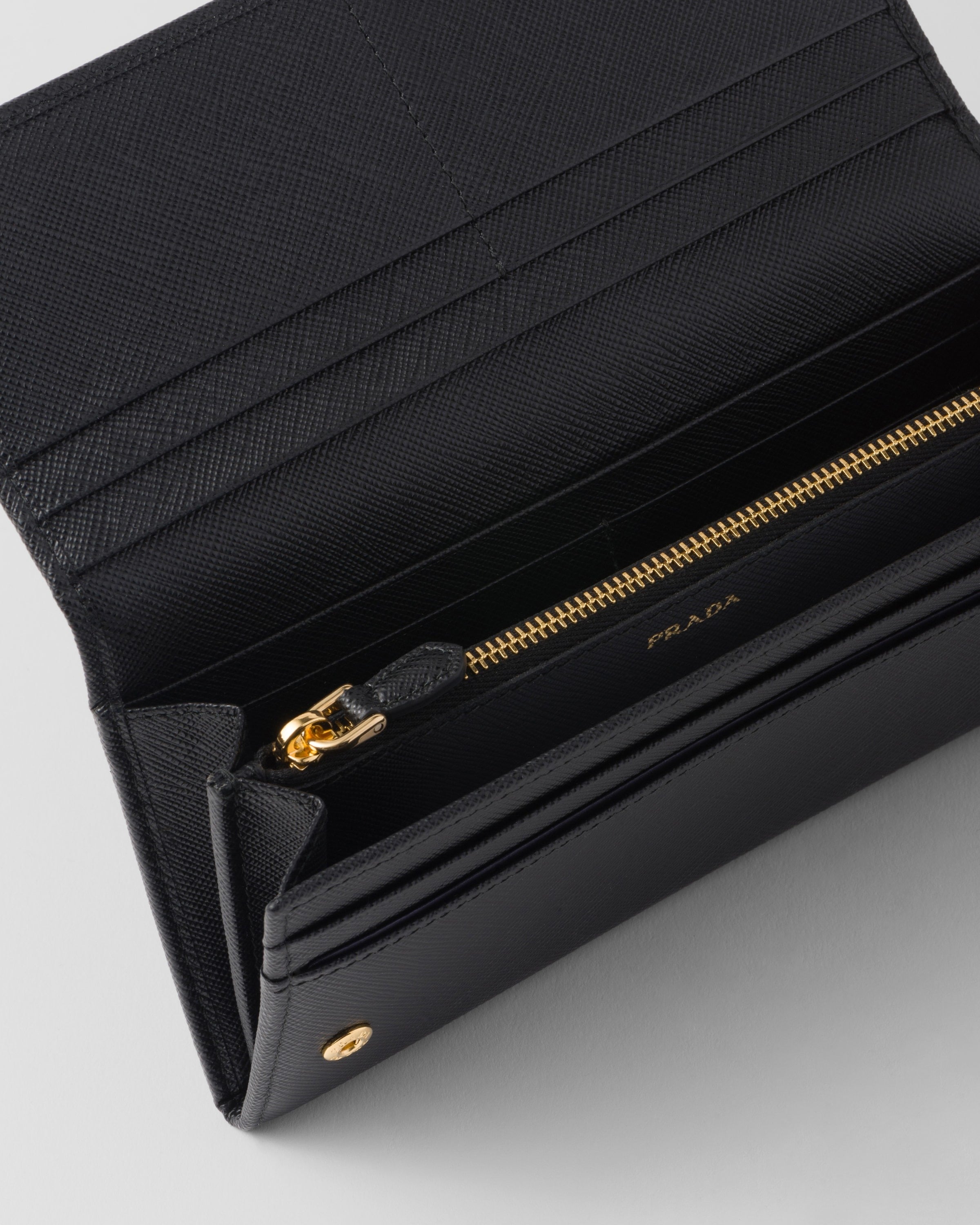 Large Saffiano Leather Wallet Black