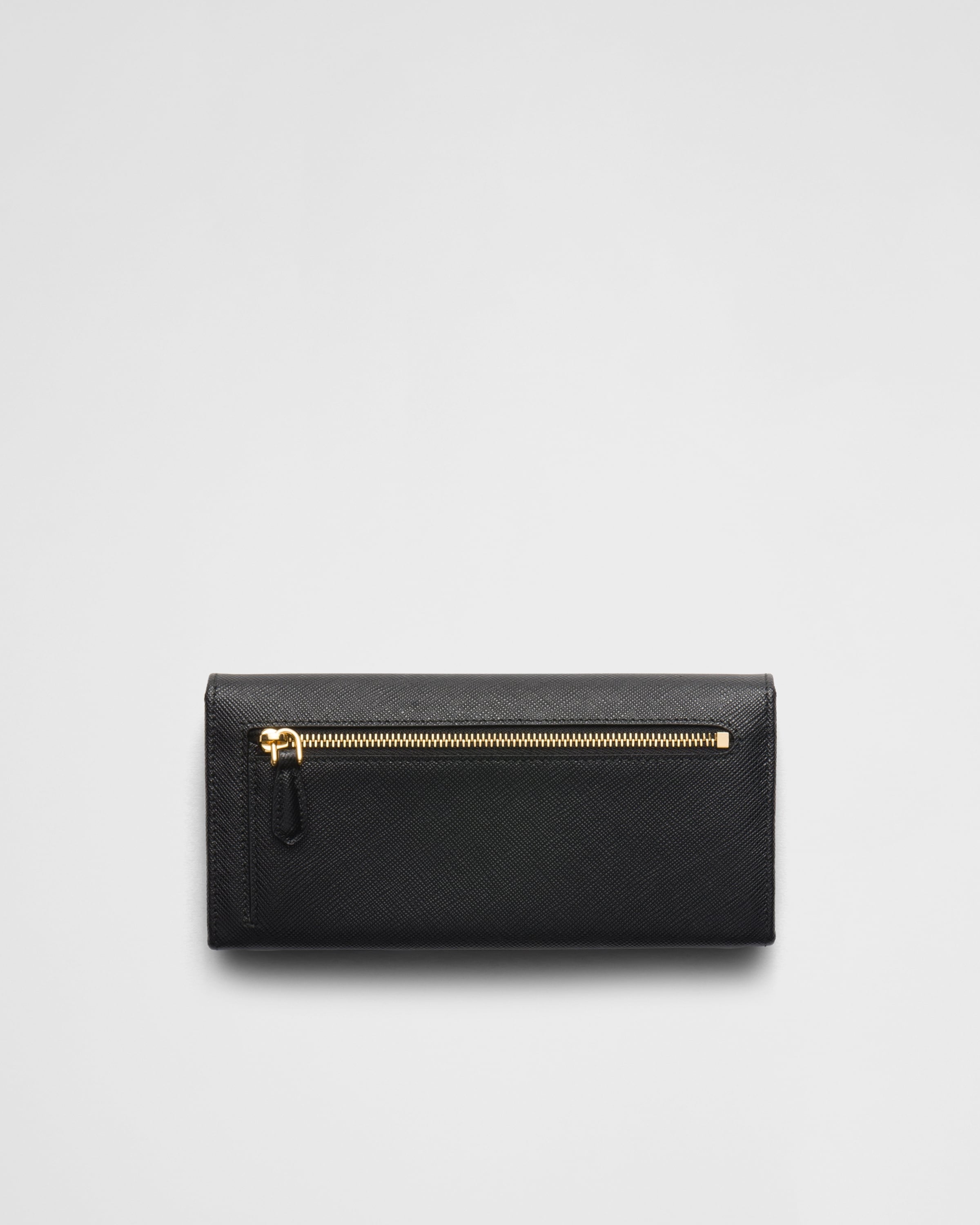 Large Saffiano Leather Wallet Black/Hibiscus