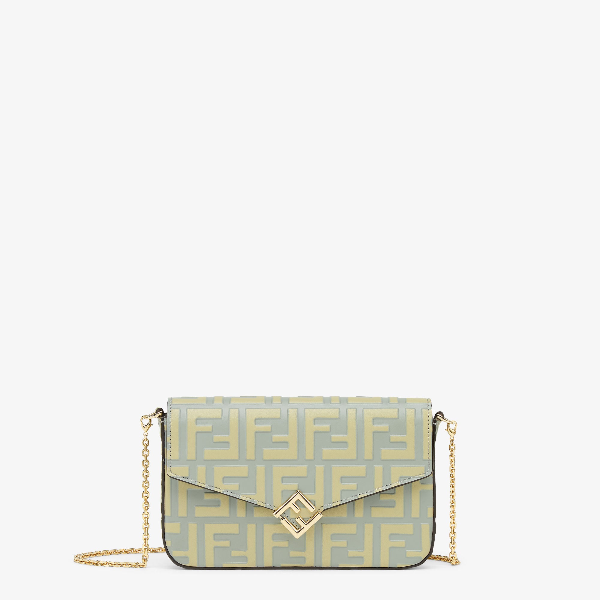FF Diamonds Wallet On Chain Green leather wallet
