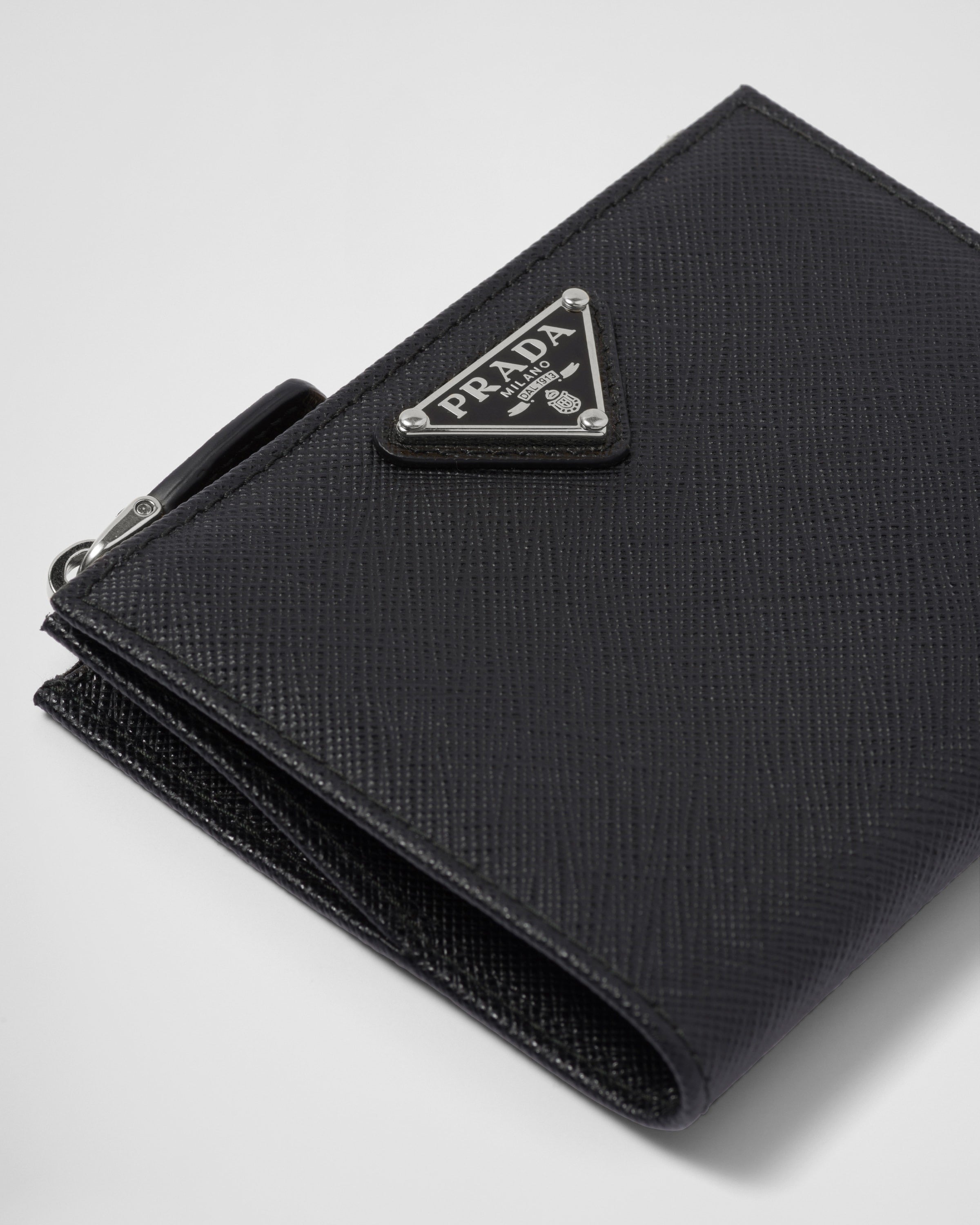Small Saffiano leather wallet Black