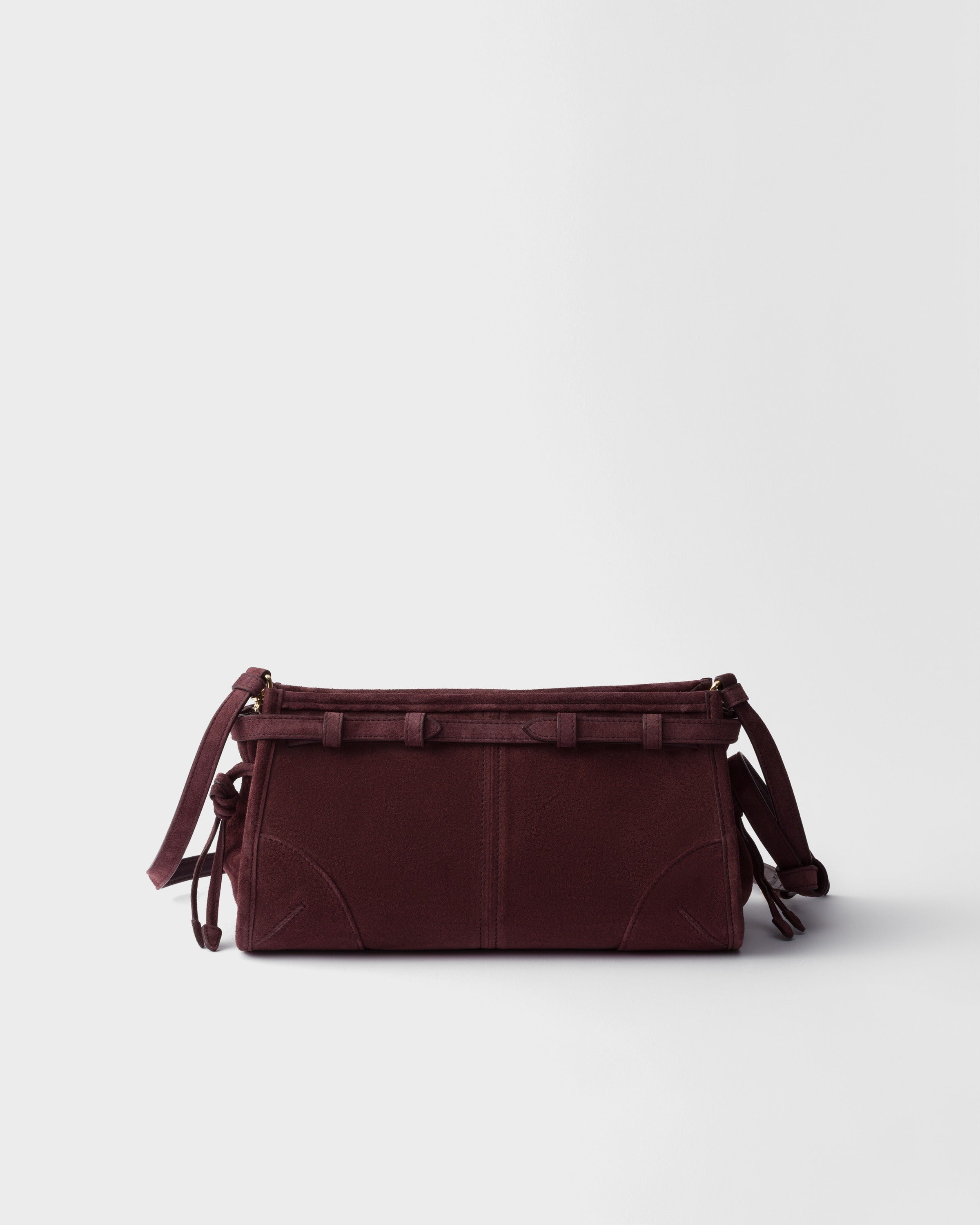 Small Prada Bonnie suede shoulder bag Burgundy