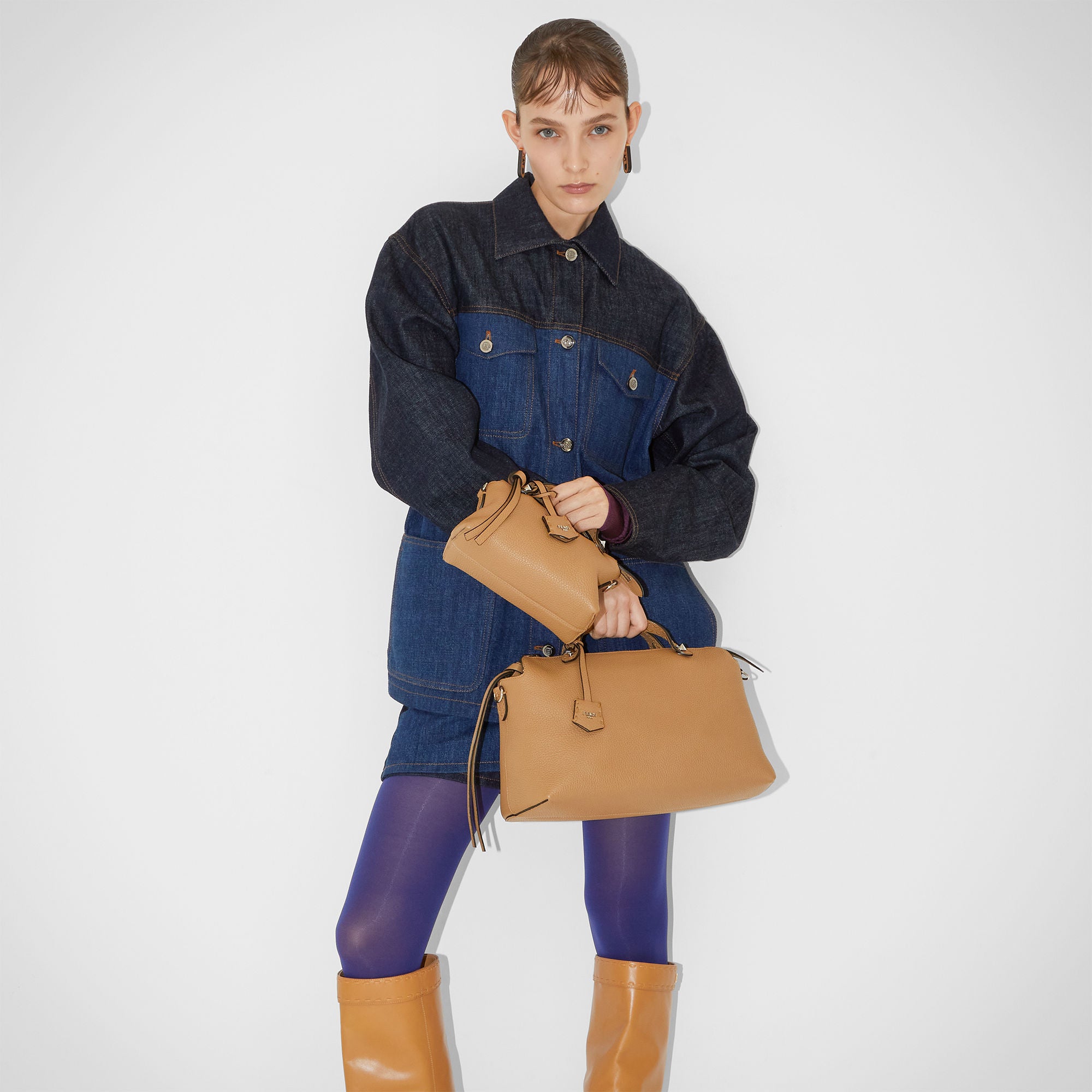 By The Way Selleria Mini Cappuccino-colored Selleria mini-bag with 156 hand-sewn stitches