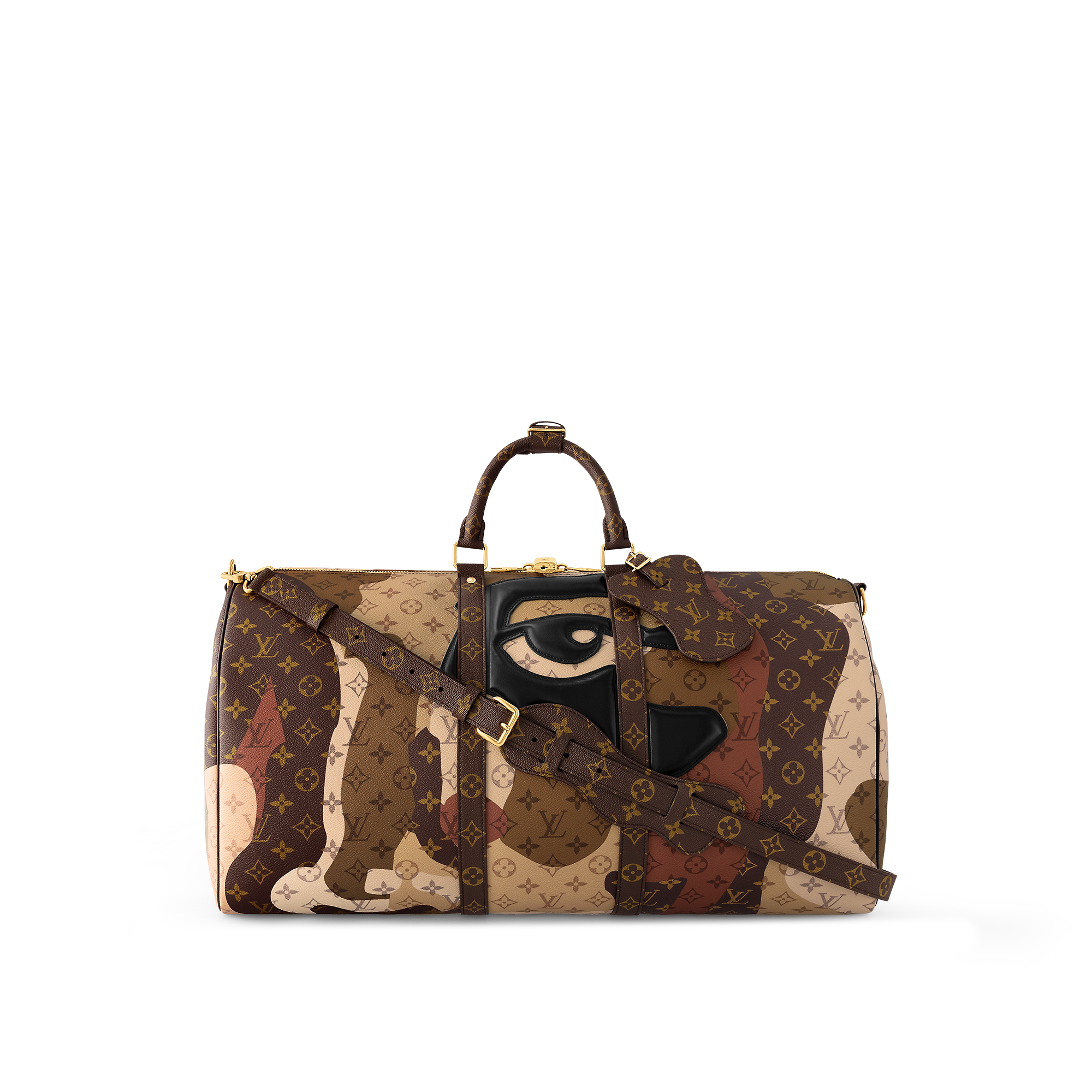 Keepall Bandoulière 55 Monogram Coated Canvas and Cowhide Leather
