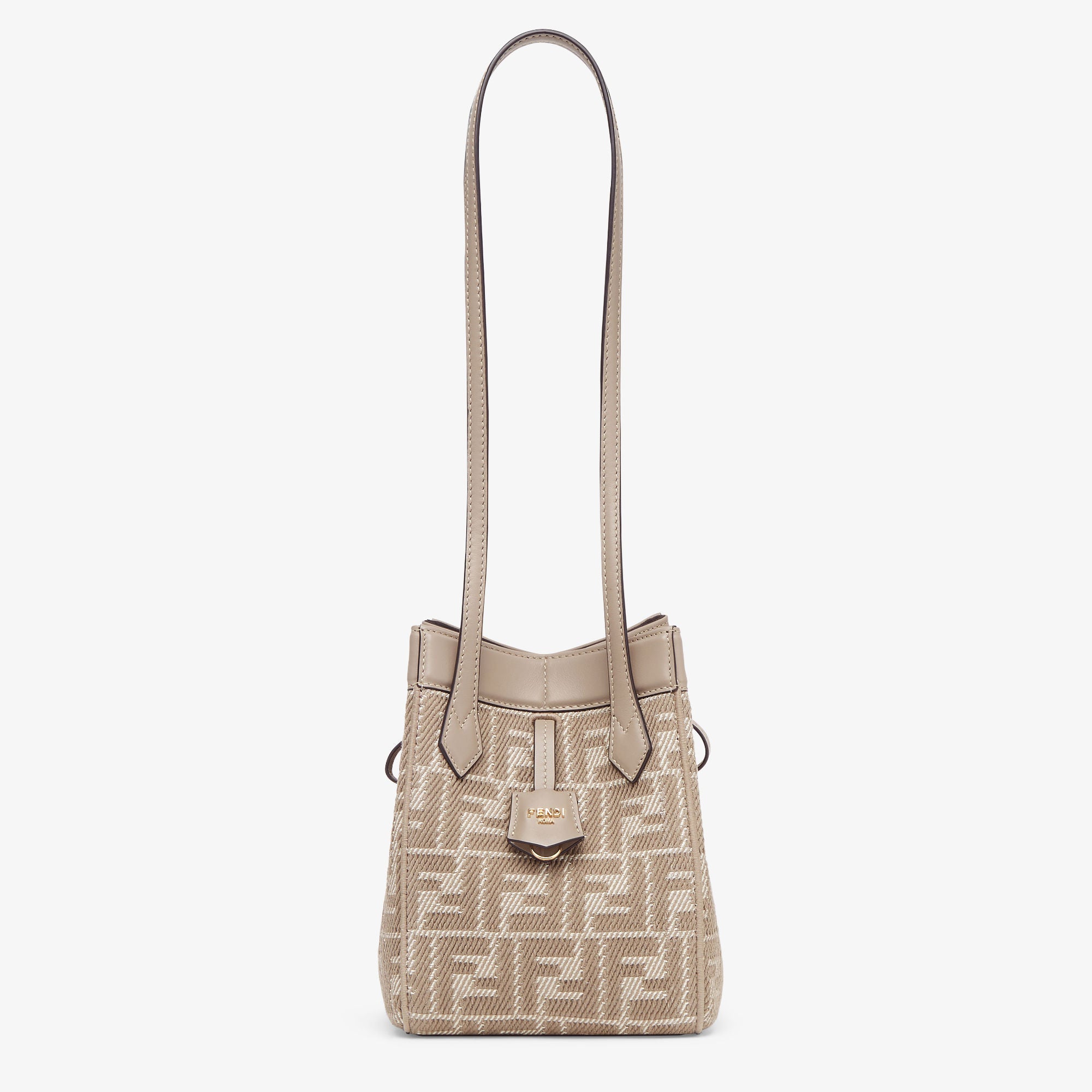 Fendi Origami Mini Dove gray denim-effect FF jacquard transformable mini-bag
