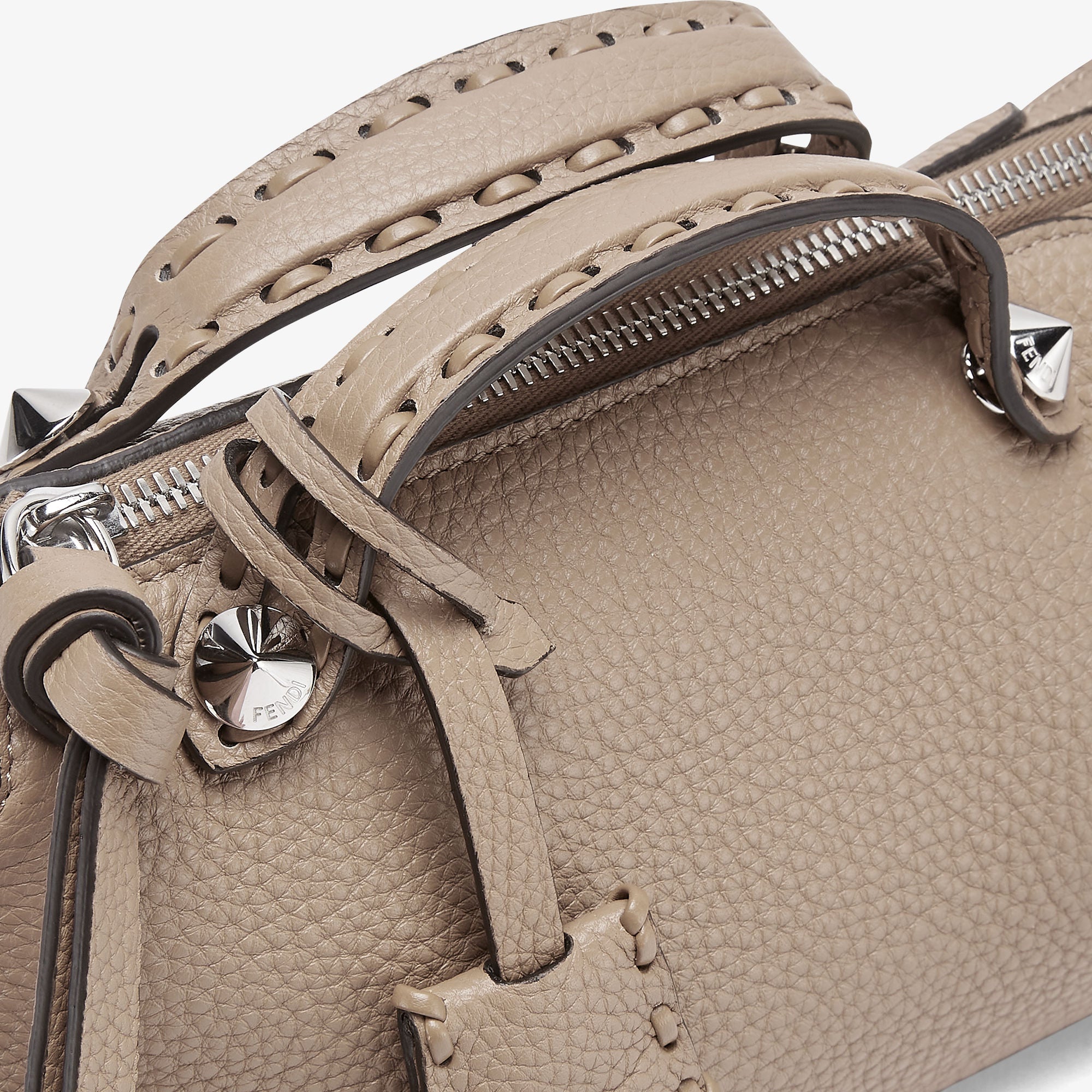 By The Way Selleria Mini Dove gray Selleria mini-bag with 156 hand-sewn topstitches