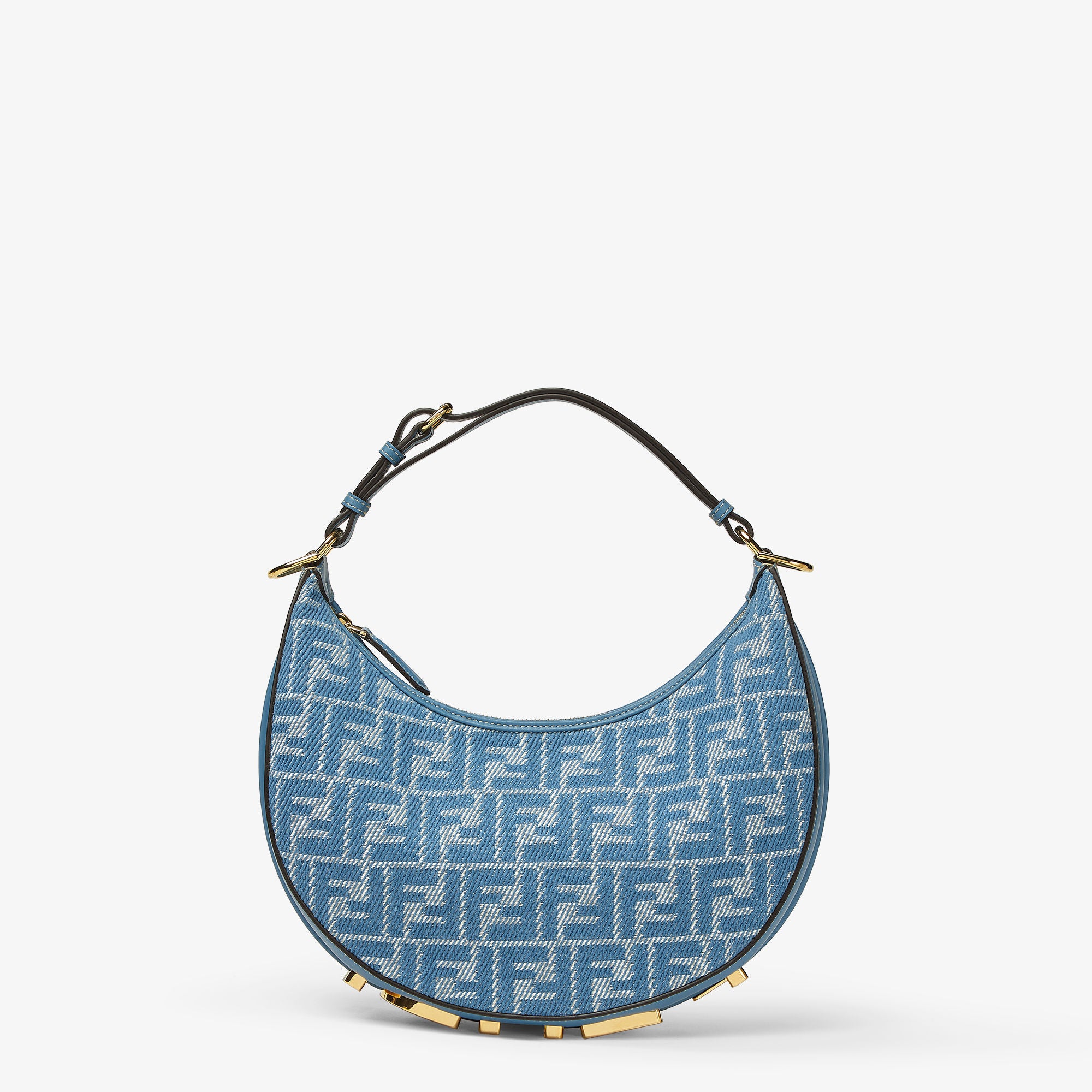 Fendigraphy Small Blue denim-effect FF jacquard bag