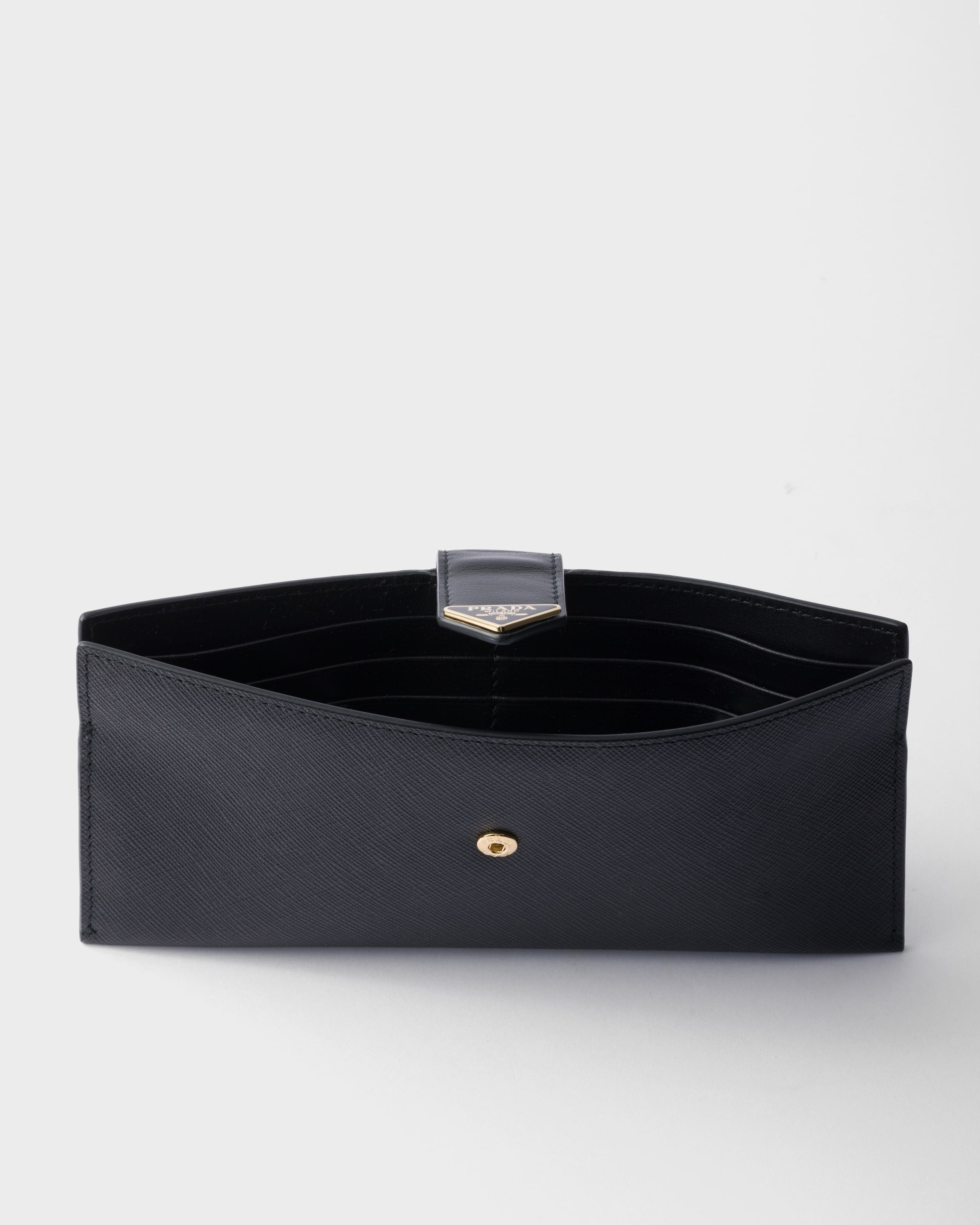 Large Saffiano and leather wallet Black