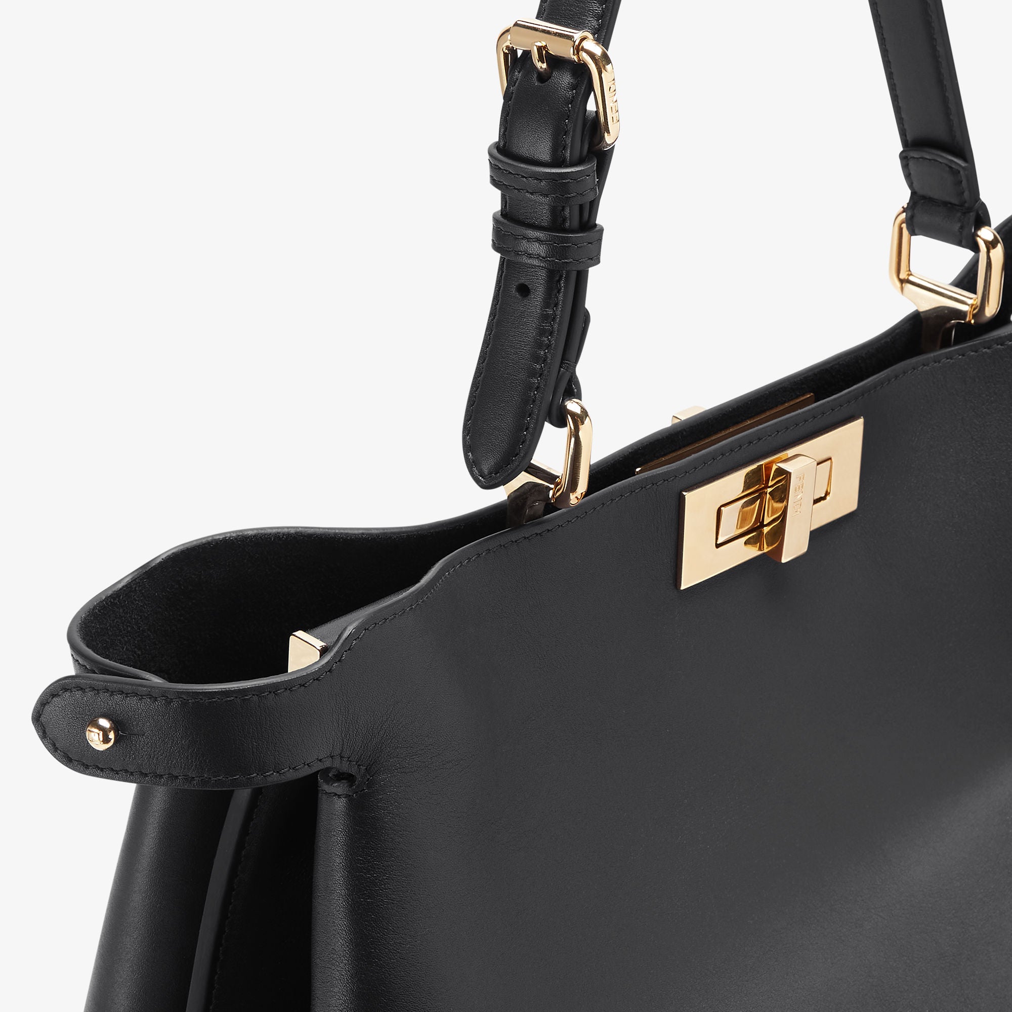 Peekaboo Soft Large Black leather bag