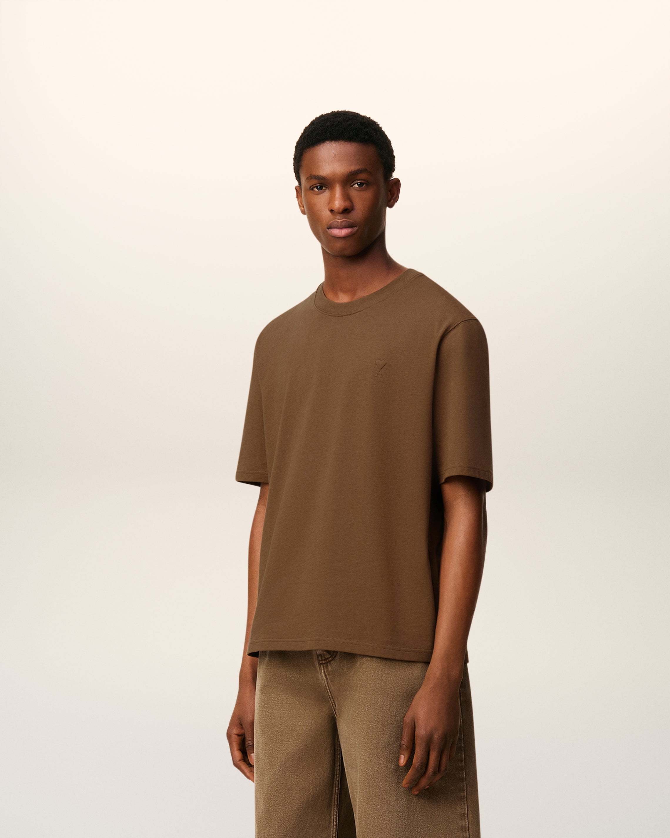 Brown Cotton Ami De Coeur T-shirt HAZELNUT