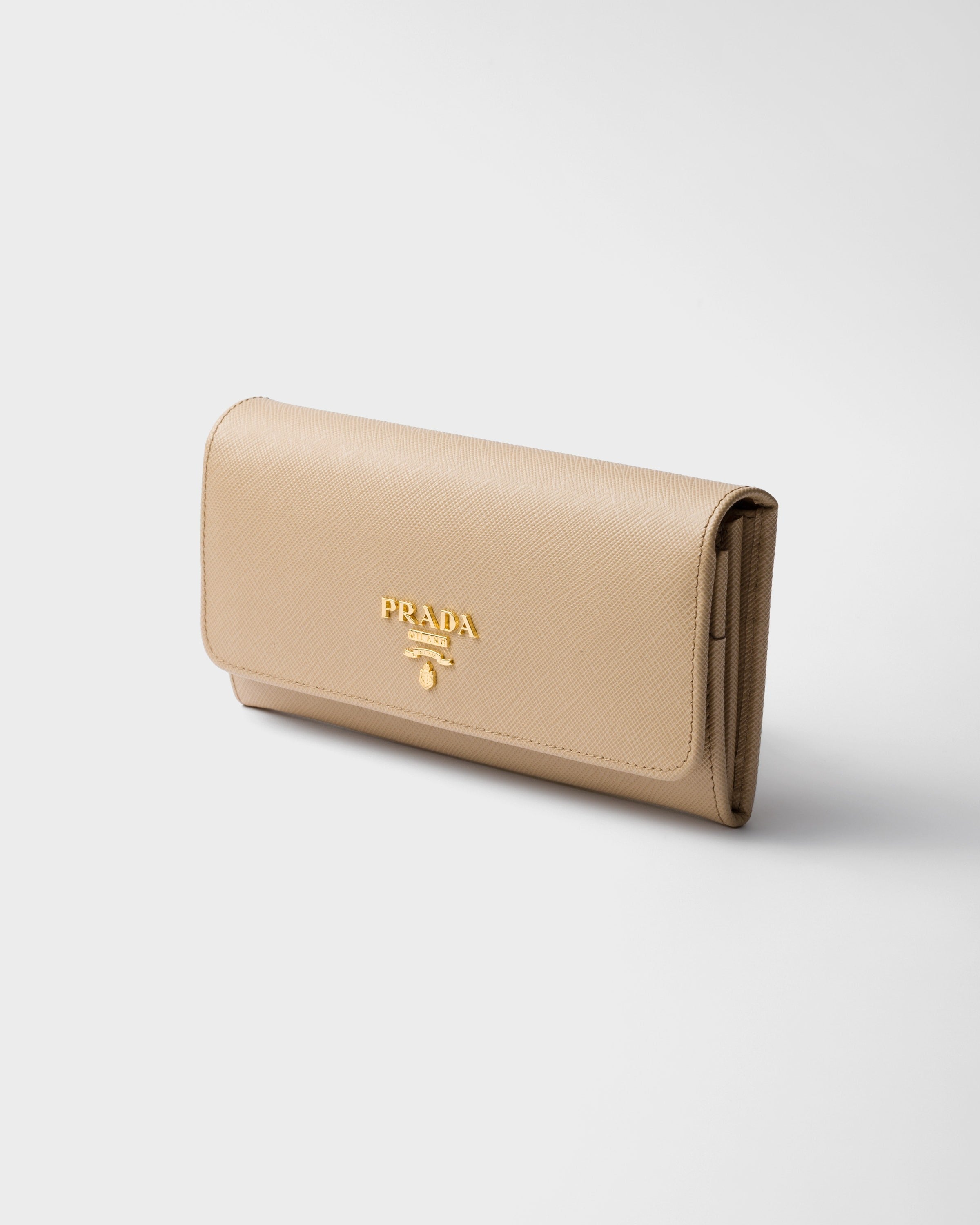 Large Saffiano Leather Wallet Sand/Caramel