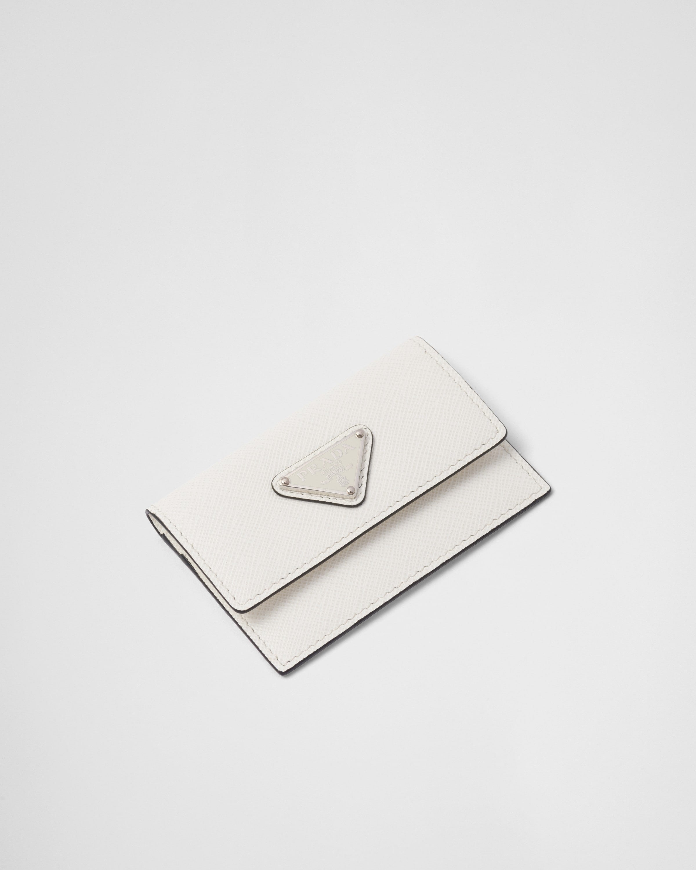 Saffiano leather card holder White