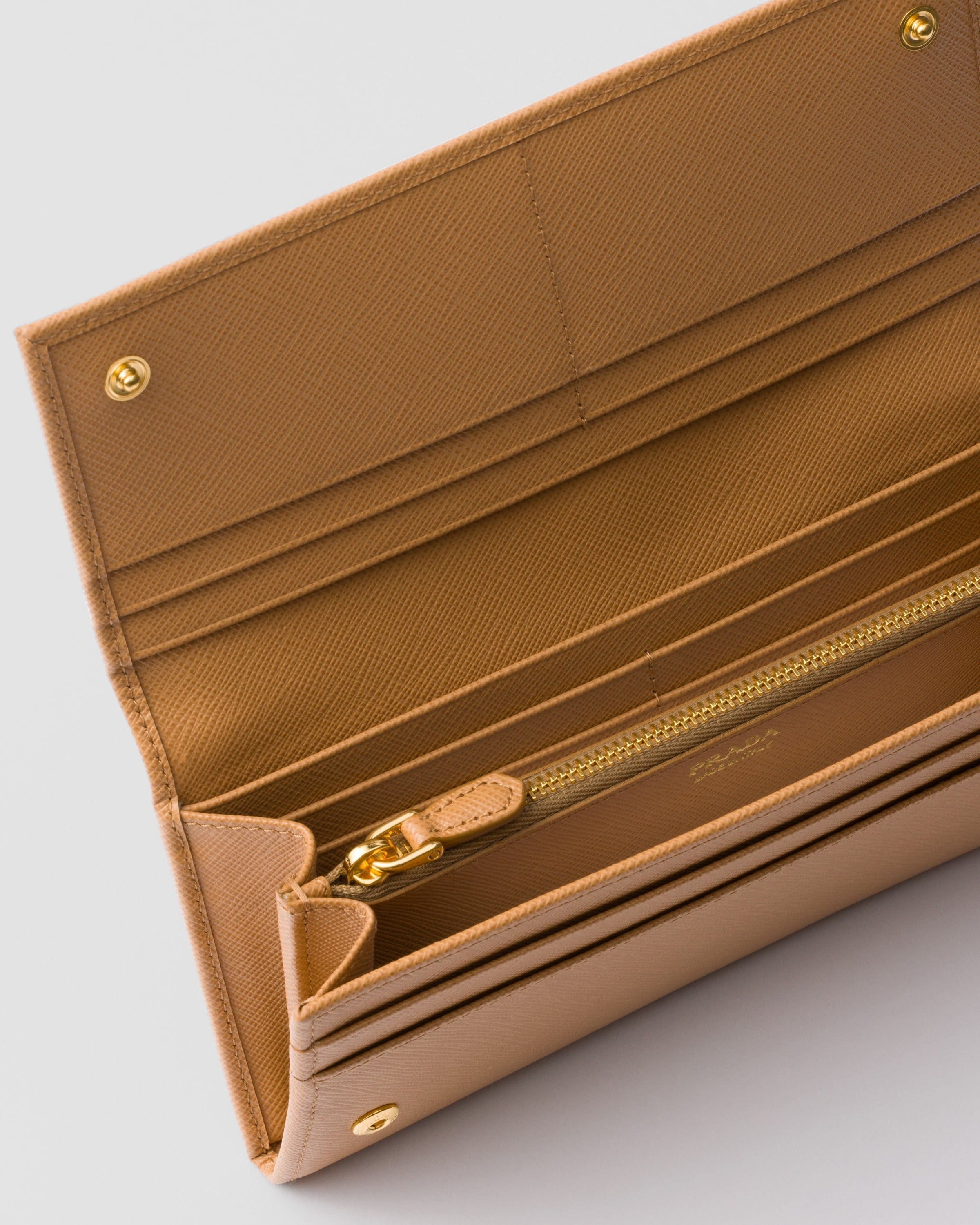 Large Saffiano Leather Wallet Natural