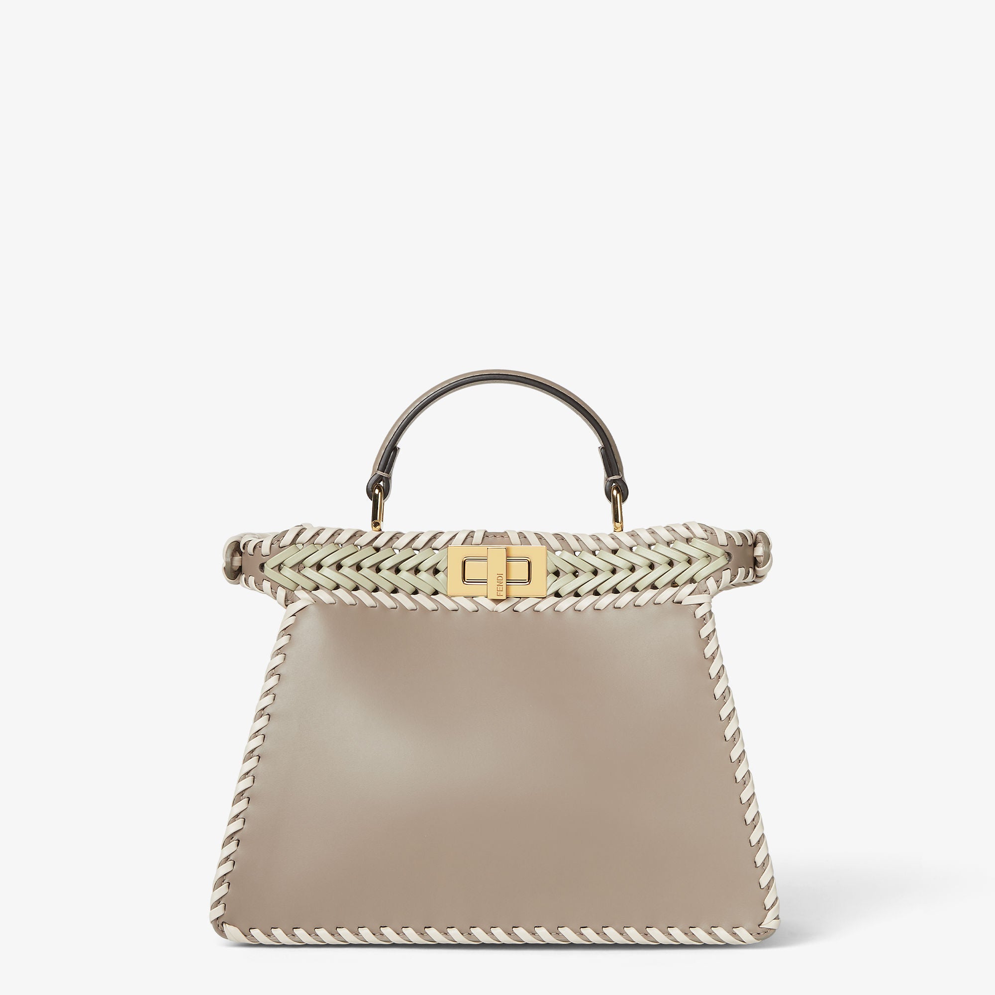 Peekaboo ISeeU Small Multicolor interlaced leather bag