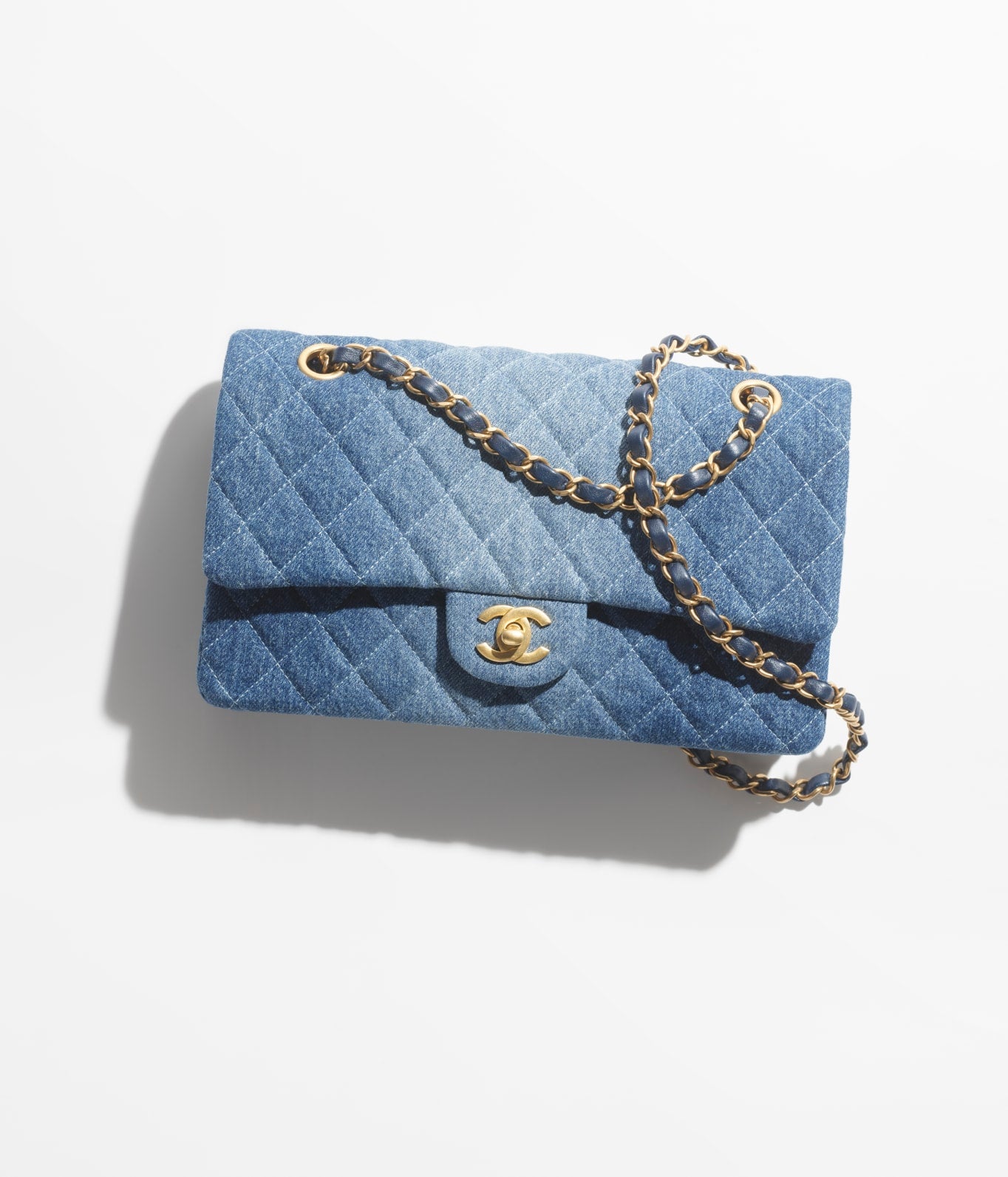 Chanel Double Flap Shoulder Bag Washed Denim