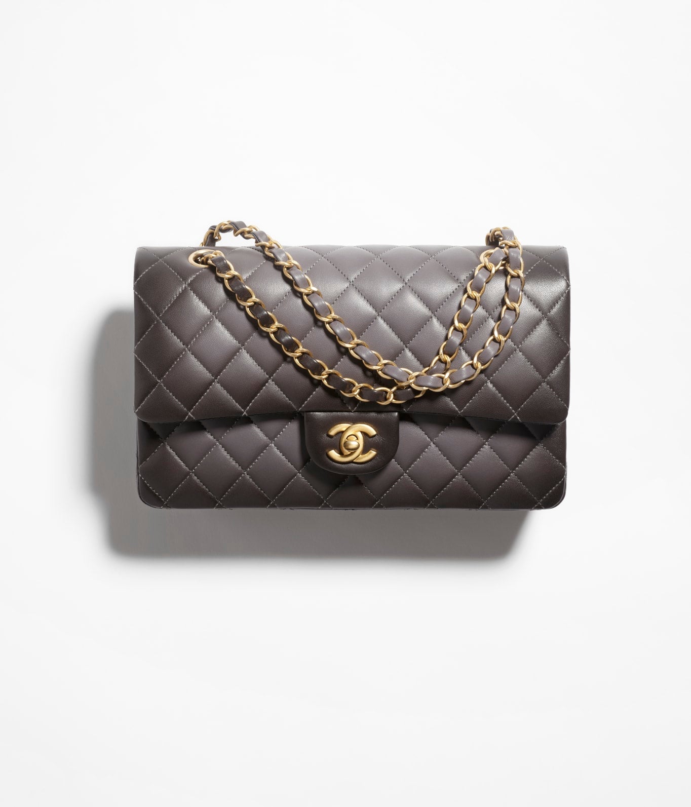 Chanel Double Flap Shoulder Bag Gray Gradient