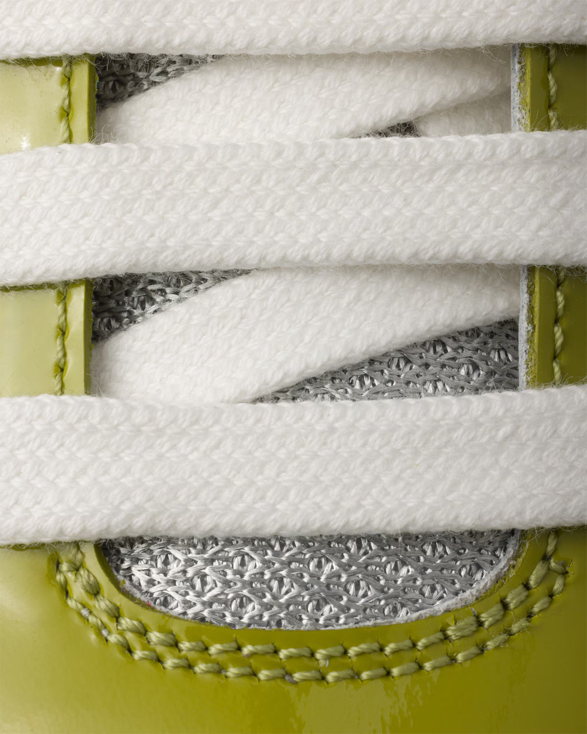 Patent Leather and Technical Fabric Prada America's Cup Sneakers - Lawn Green/Silver