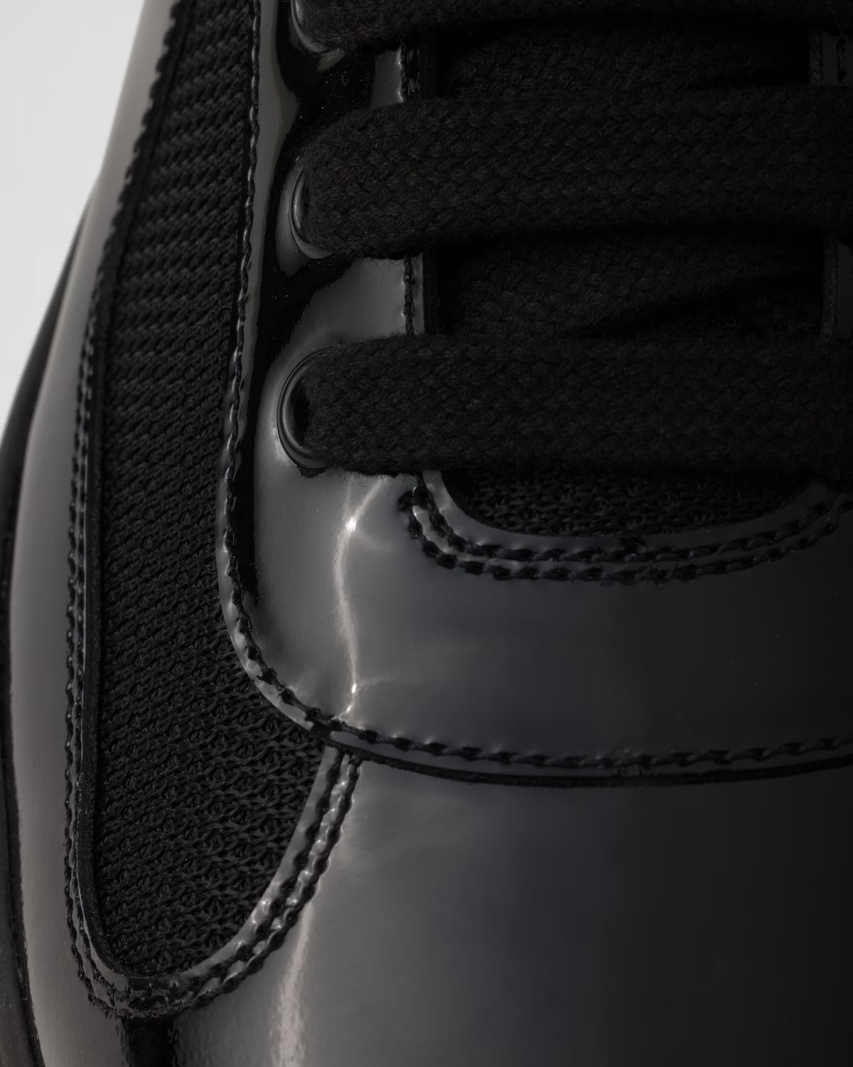 Patent Leather and Technical Fabric Prada America's Cup Sneakers - Black