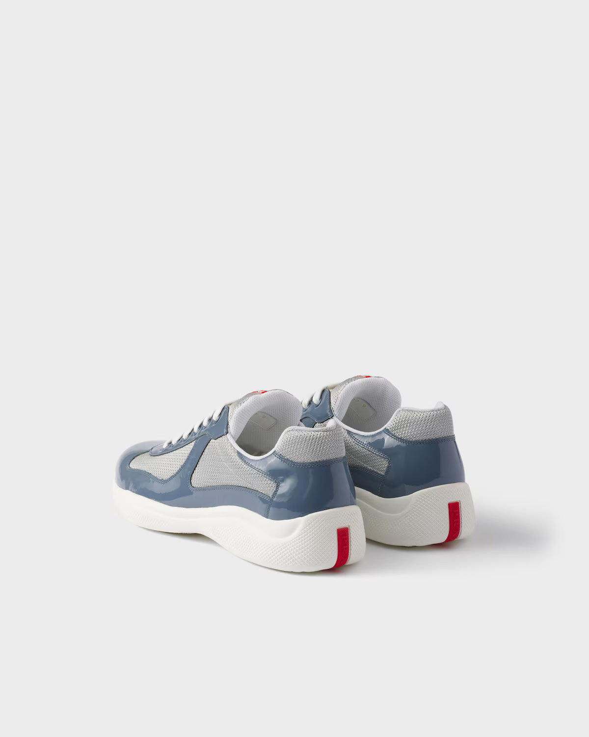 Patent Leather and Technical Fabric Prada America's Cup Sneakers - Marina Blue/Silver