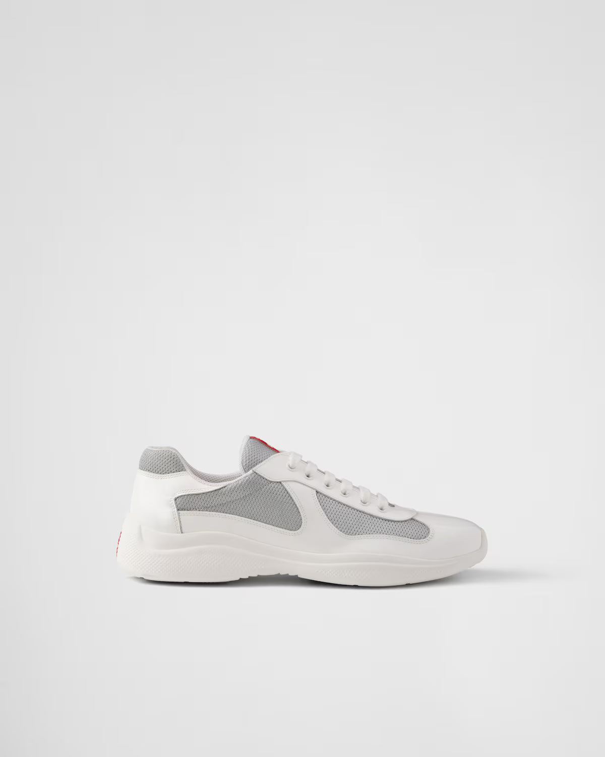 Patent Leather and Technical Fabric Prada America's Cup Sneakers - White/Silver