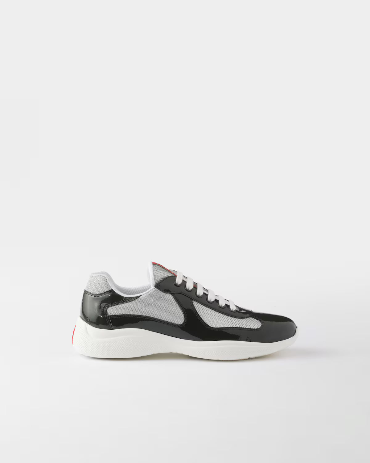 Patent Leather and Technical Fabric Prada America's Cup Sneakers - Anthracite Gray/Silver