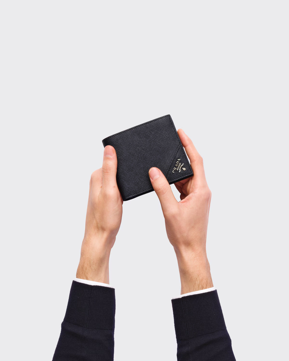 Saffiano Leather Wallet with coin purse Black