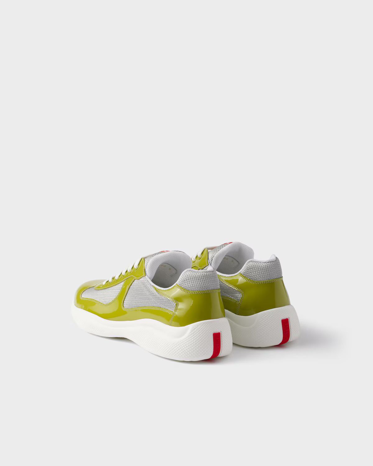Patent Leather and Technical Fabric Prada America's Cup Sneakers - Lawn Green/Silver
