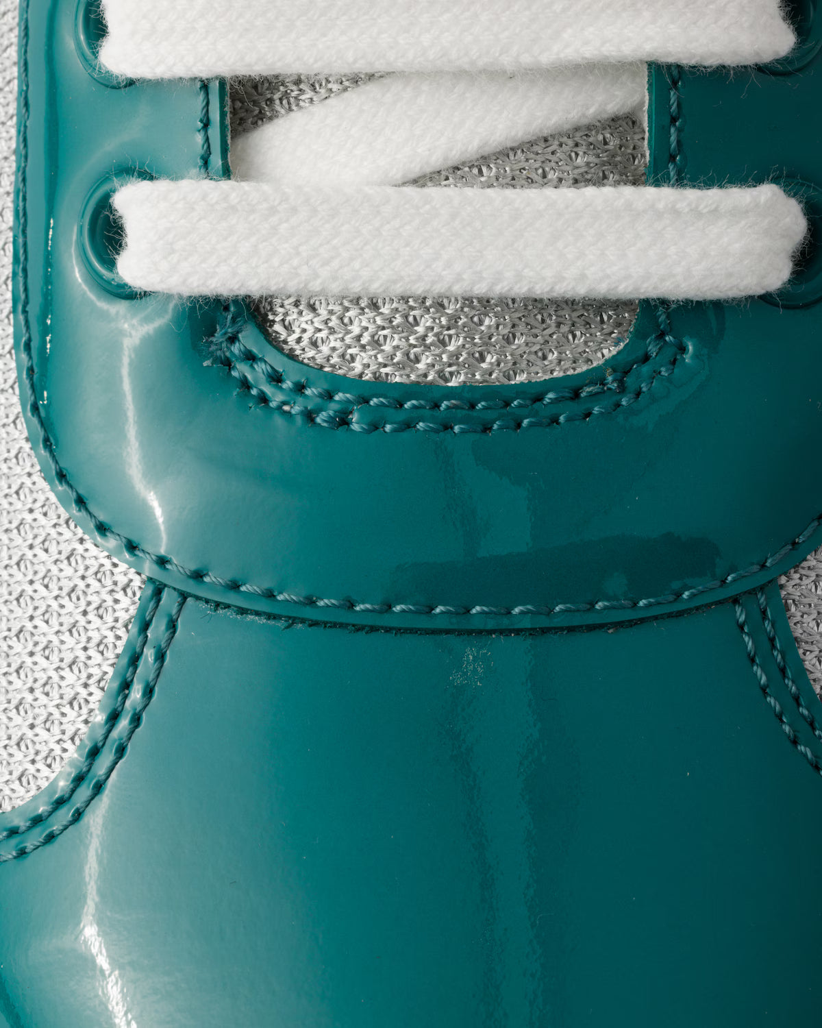 Patent Leather and Technical Fabric Prada America's Cup Sneakers - Lagoon Blue/Silver