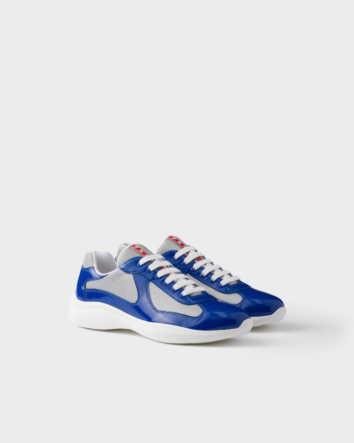 Patent Leather and Technical Fabric Prada America's Cup Sneakers - Cobalt Blue/Silver