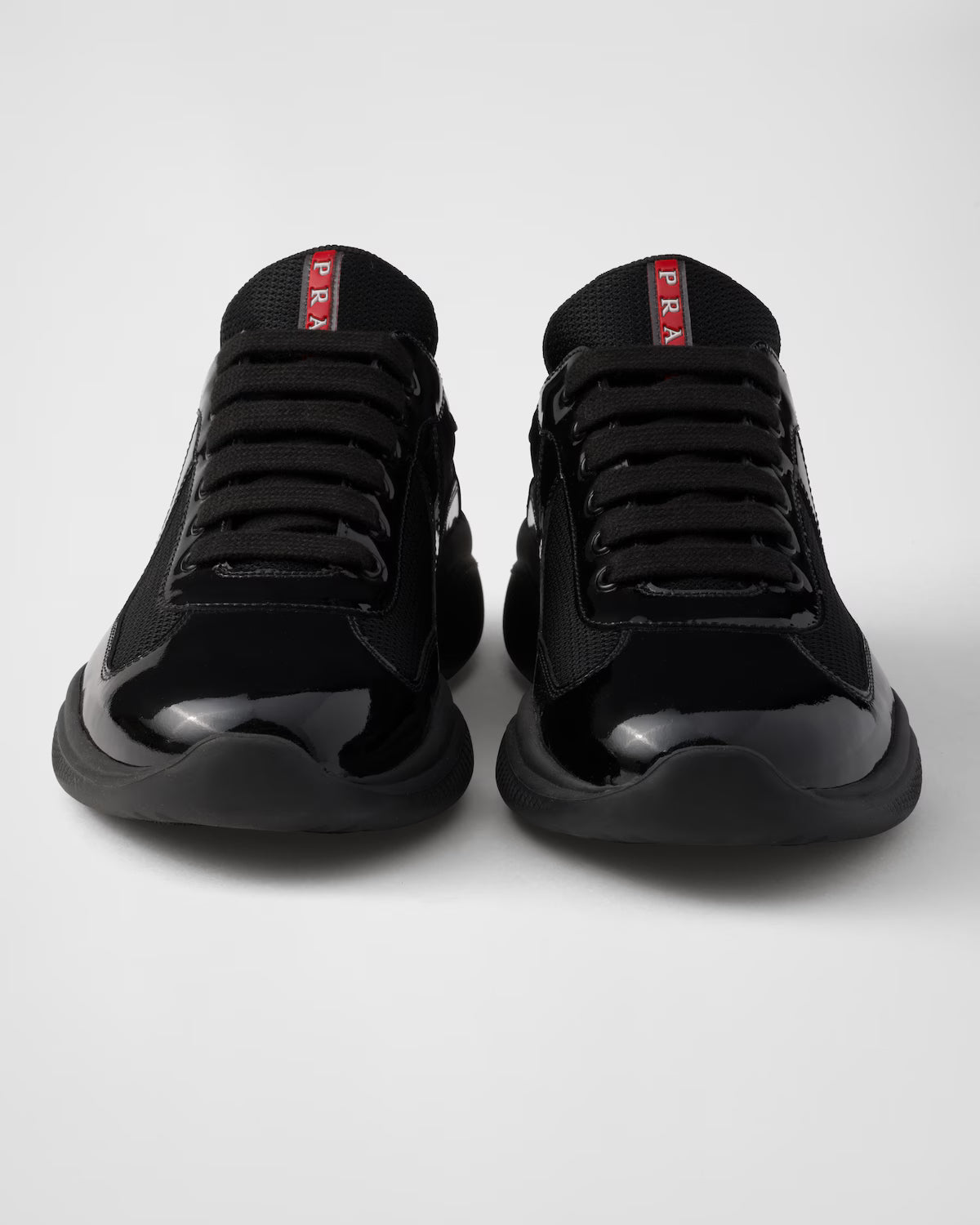Patent Leather and Technical Fabric Prada America's Cup Sneakers - Black