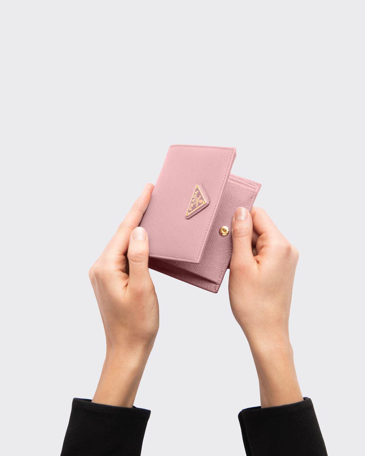 Small Saffiano Leather Wallet Peach
