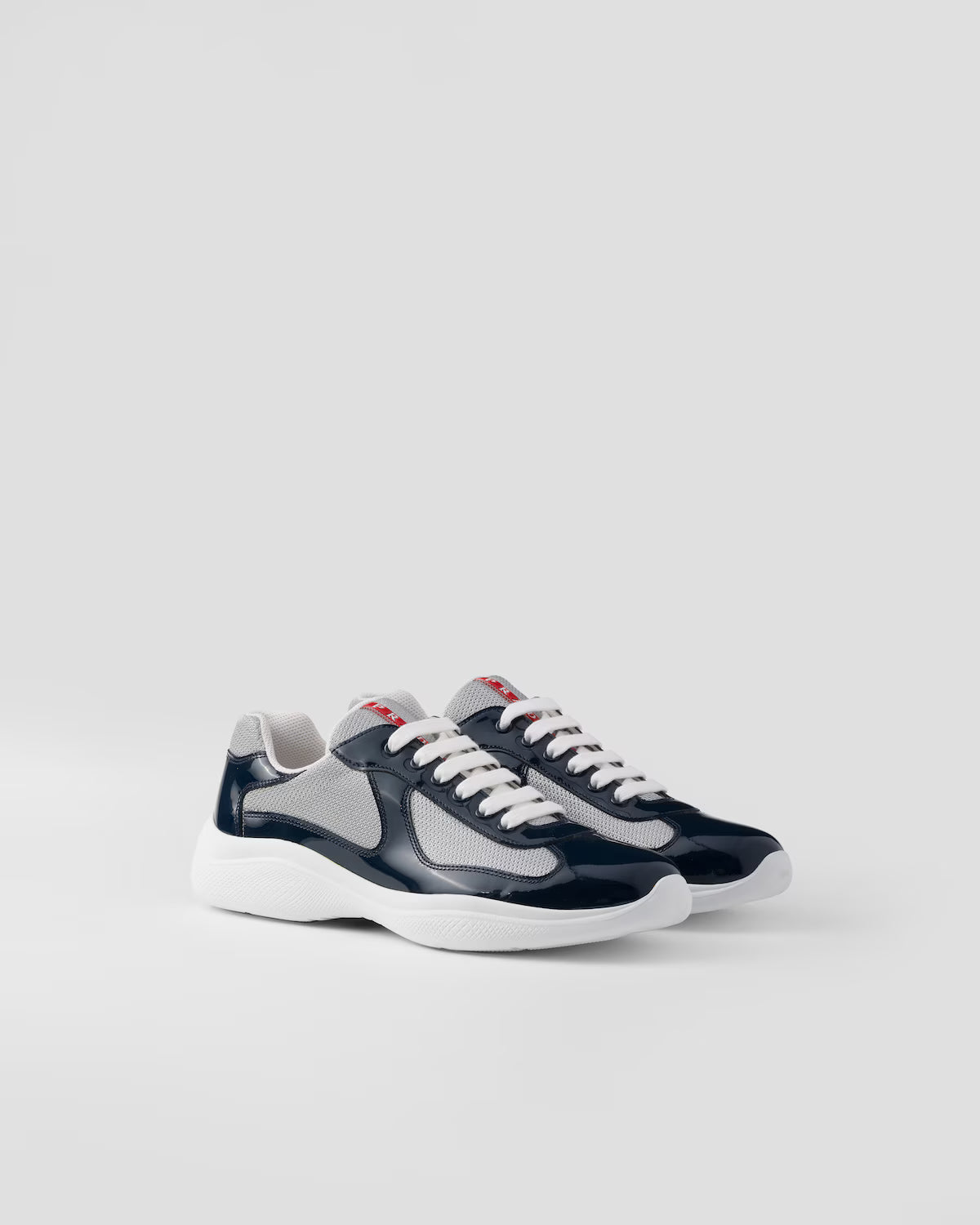 Patent Leather and Technical Fabric Prada America's Cup Sneakers - Royal Blue/Silver