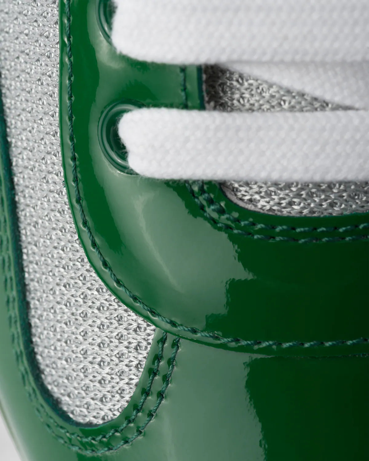 Patent Leather and Technical Fabric Prada America's Cup Sneakers - Green/Silver