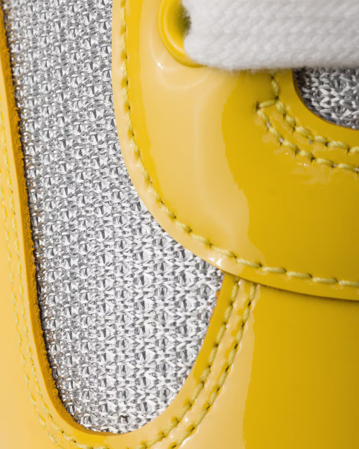 Patent Leather and Technical Fabric Prada America's Cup Sneakers - Sunny Yellow/Silver