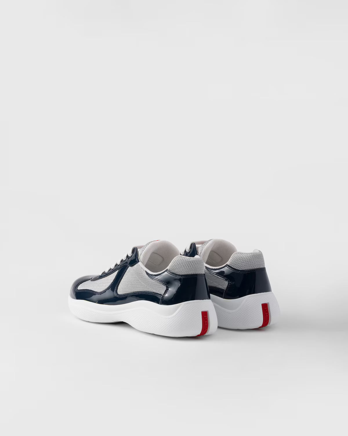 Patent Leather and Technical Fabric Prada America's Cup Sneakers - Royal Blue/Silver