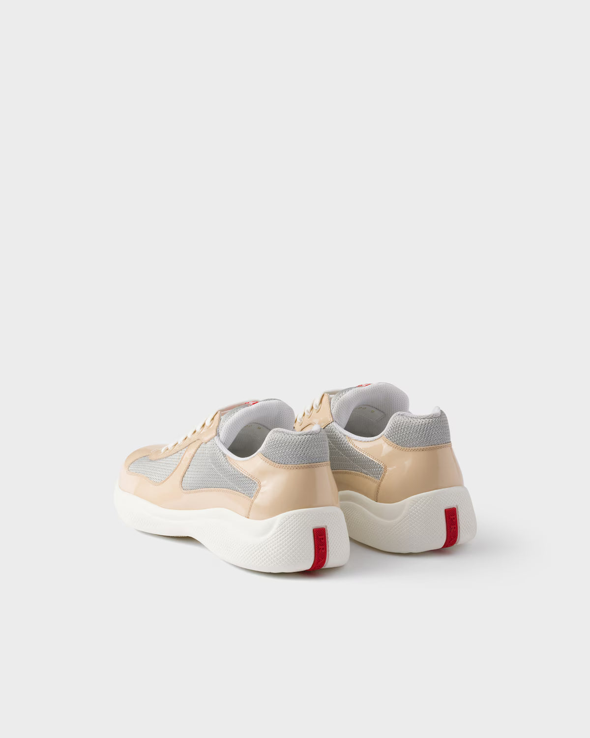 Patent Leather and Technical Fabric Prada America's Cup Sneakers - Quartz/Silver
