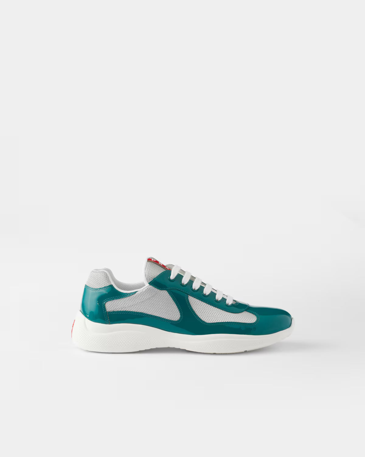 Patent Leather and Technical Fabric Prada America's Cup Sneakers - Lagoon Blue/Silver
