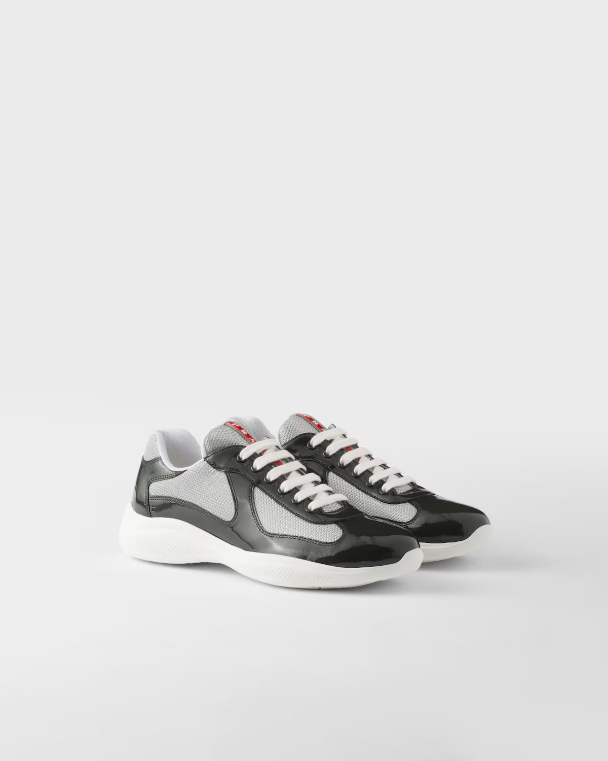 Patent Leather and Technical Fabric Prada America's Cup Sneakers - Anthracite Gray/Silver