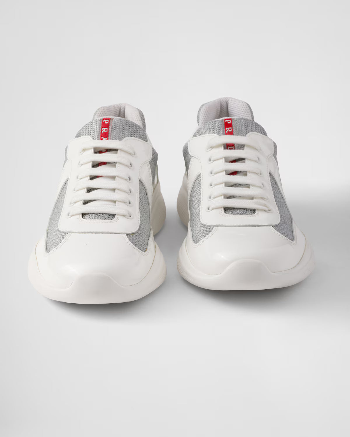 Patent Leather and Technical Fabric Prada America's Cup Sneakers - White/Silver